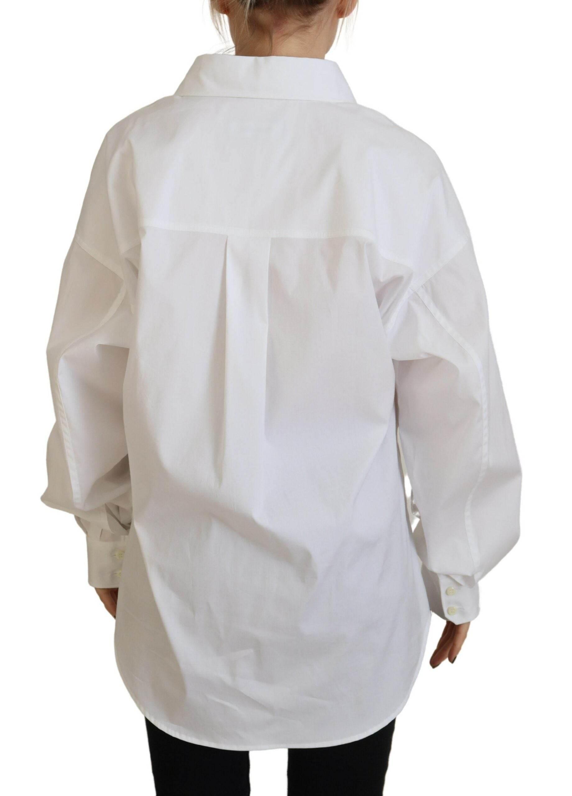 Dsquared² White Cotton Button Down Collared Dress Shirt Top - Hilstor