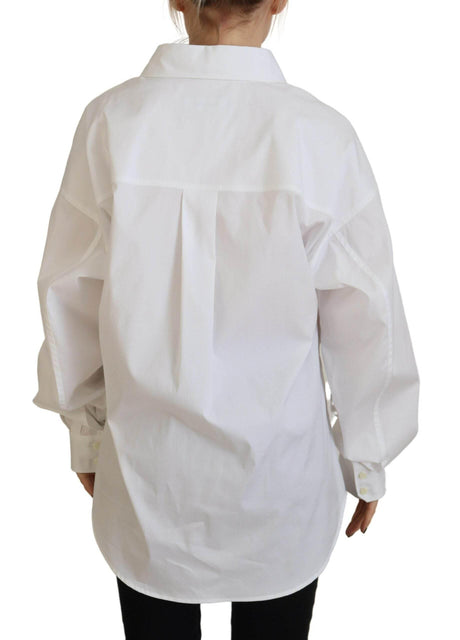 Dsquared² White Cotton Button Down Collared Dress Shirt Top - Hilstor