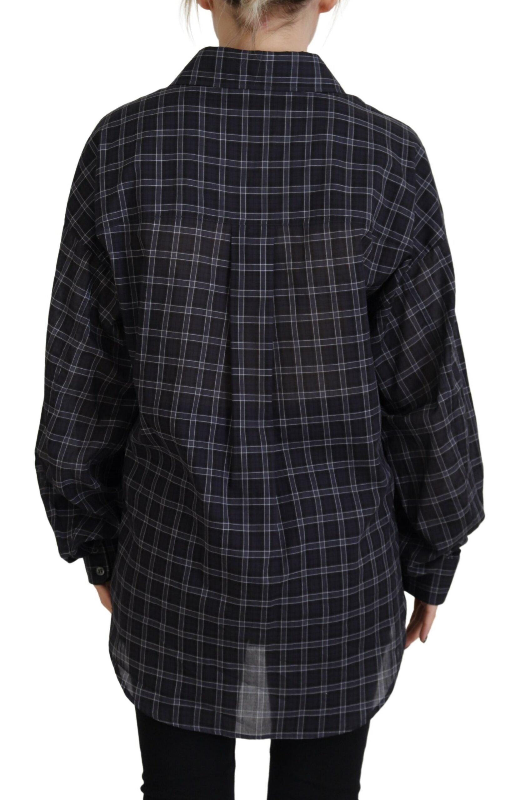 Dsquared² Sortternet Langærmet skjorte med krave og knap