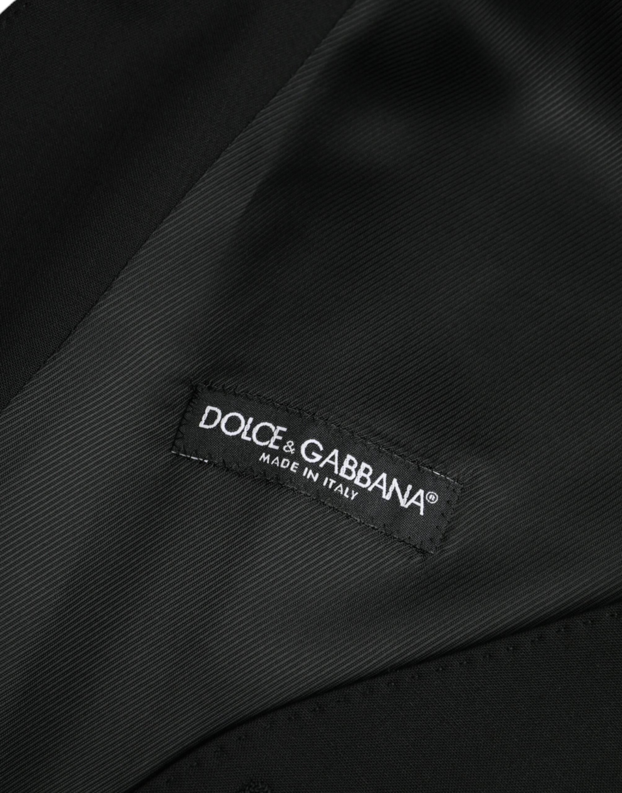 Dolce & Gabbana Black Wool Formal Dress Waistcoat Vest - Hilstor