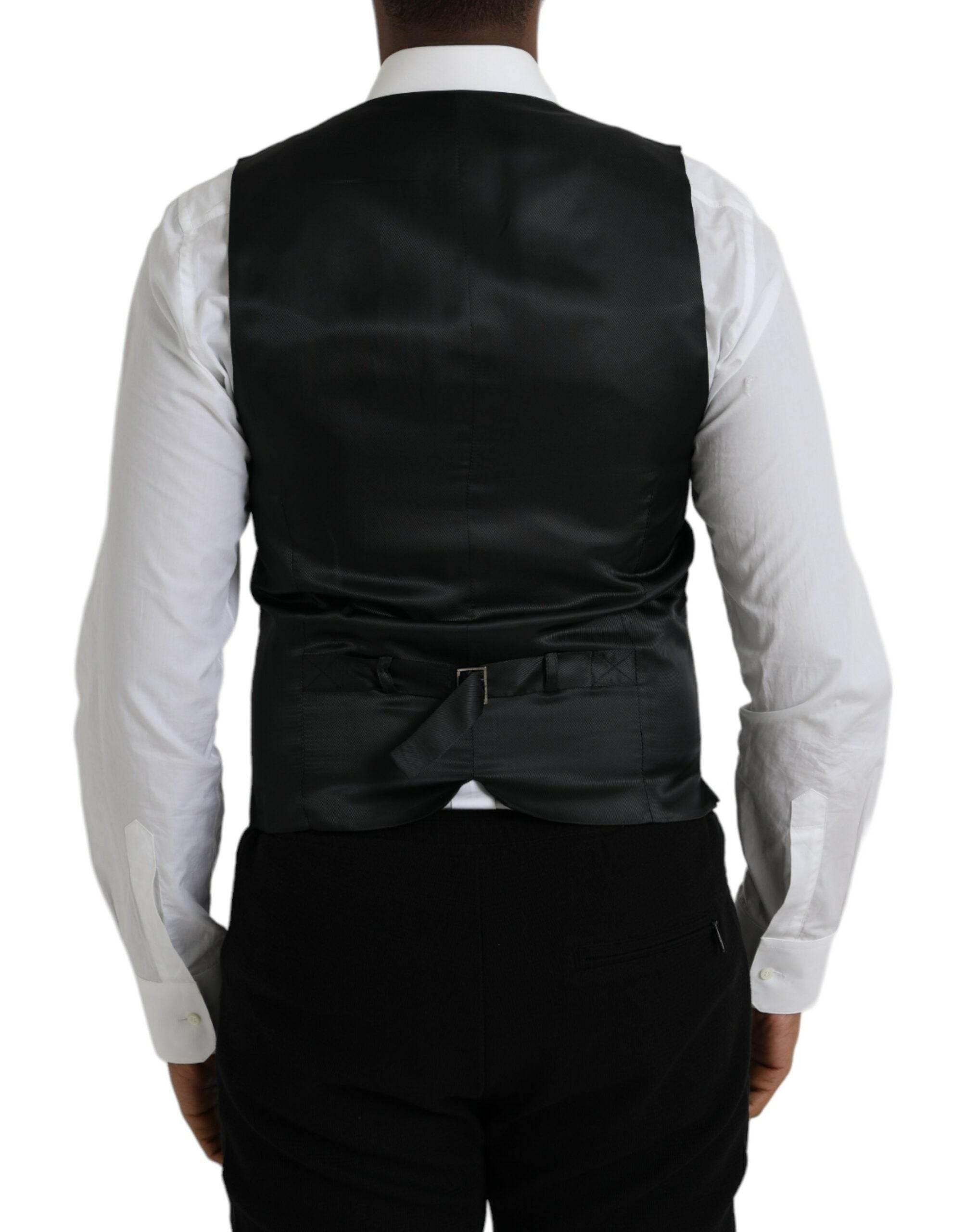 Dolce & Gabbana Gray Wool Formal Dress Waistcoat Vest - Hilstor