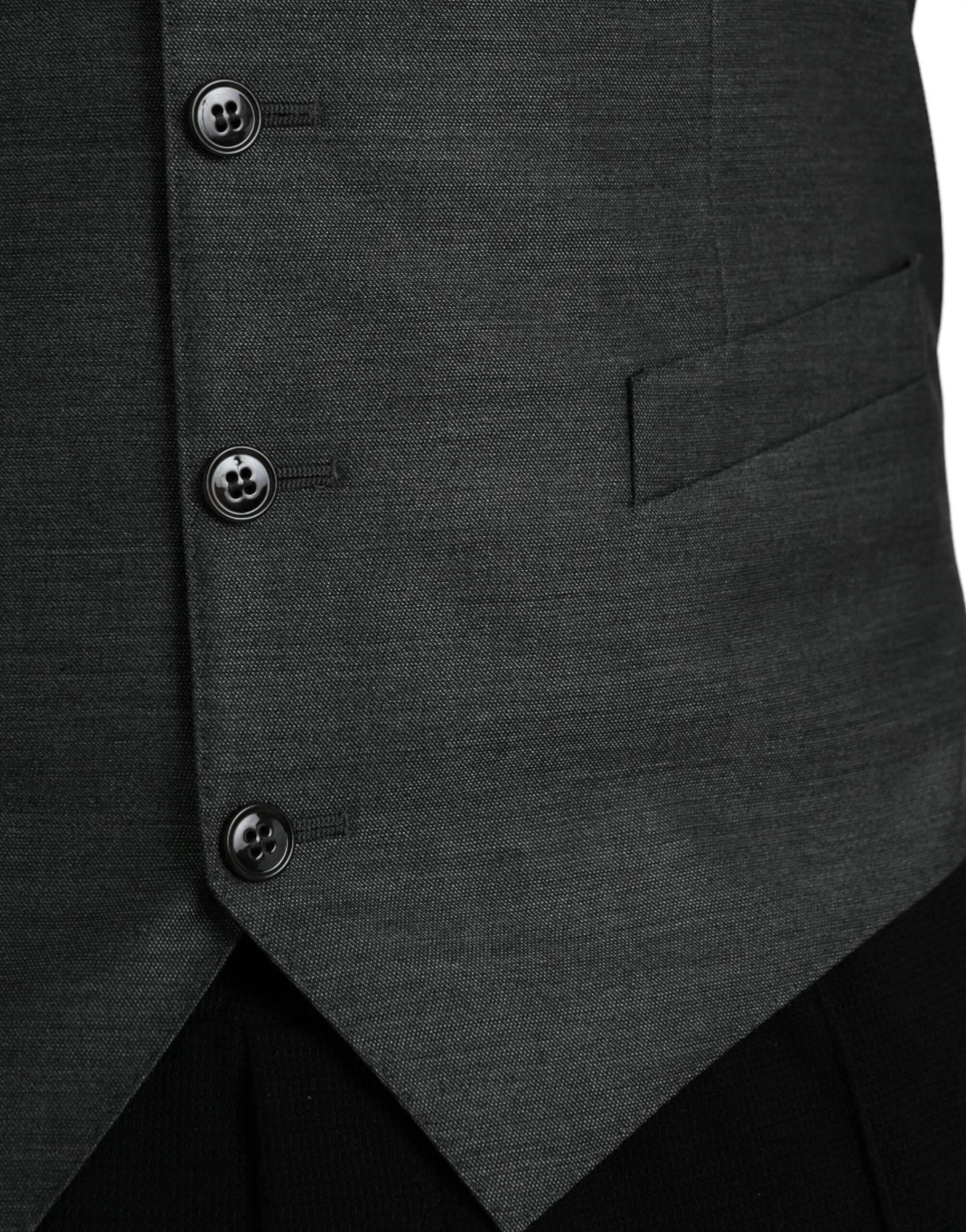Dolce & Gabbana Gray Wool Formal Dress Waistcoat Vest - Hilstor