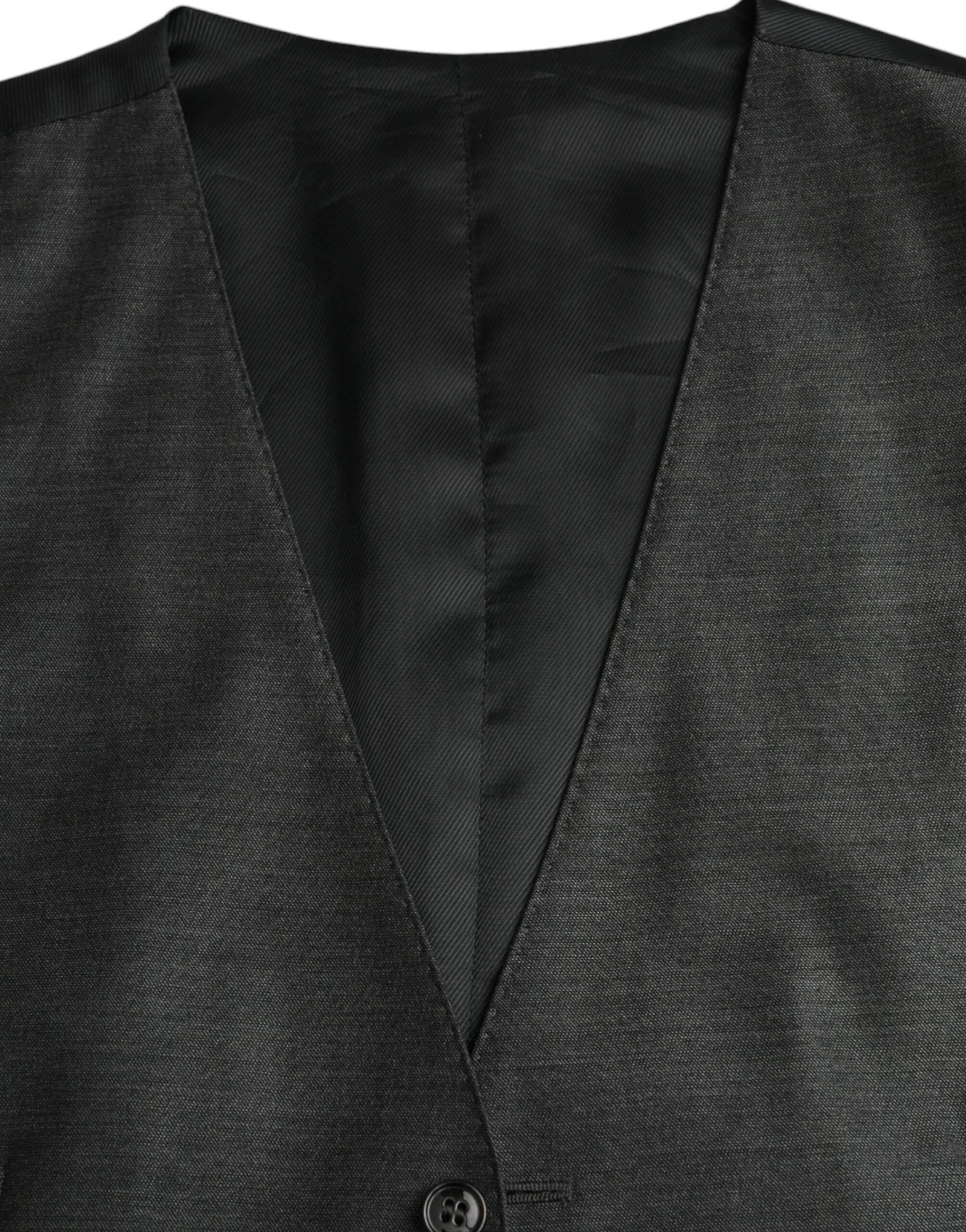 Dolce & Gabbana Gray Wool Formal Dress Waistcoat Vest - Hilstor