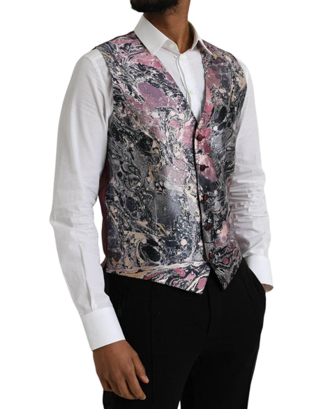 Dolce & Gabbana Multicolor Galaxy Silk Waistcoat Formal Vest - Hilstor