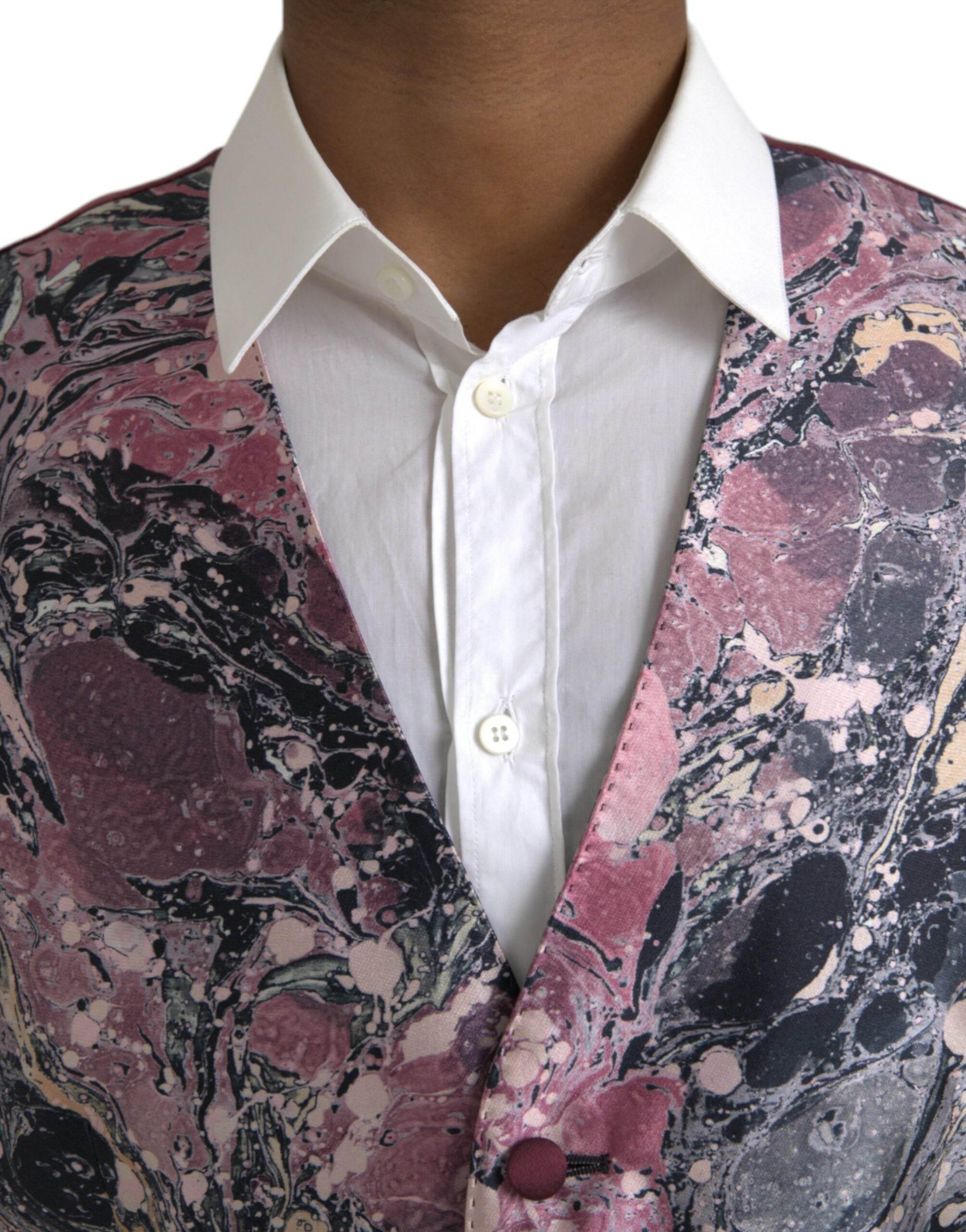 Dolce & Gabbana Multicolor Galaxy Silk Waistcoat Formal Vest - Hilstor