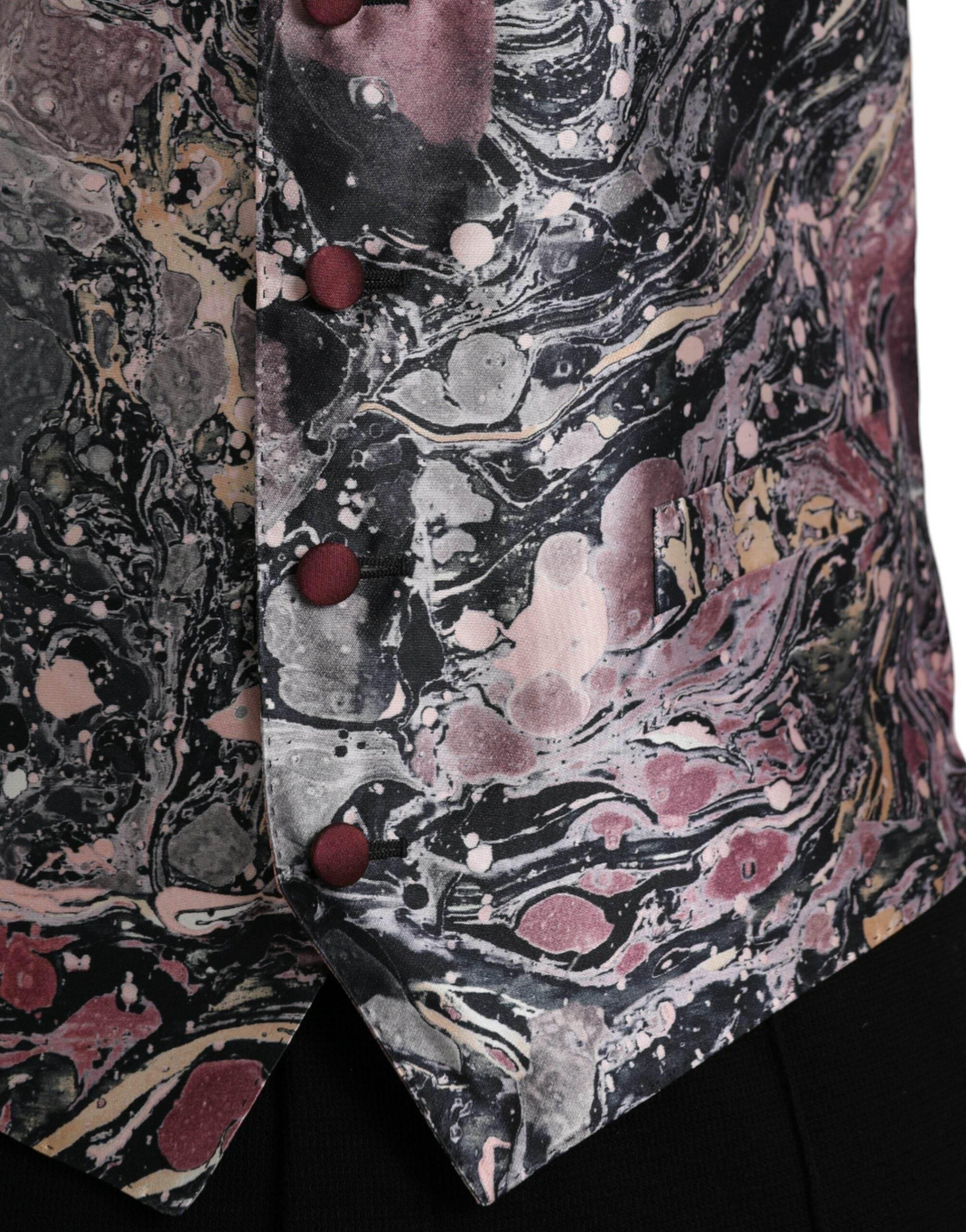 Dolce & Gabbana Multicolor Galaxy Silk Waistcoat Formal Vest - Hilstor