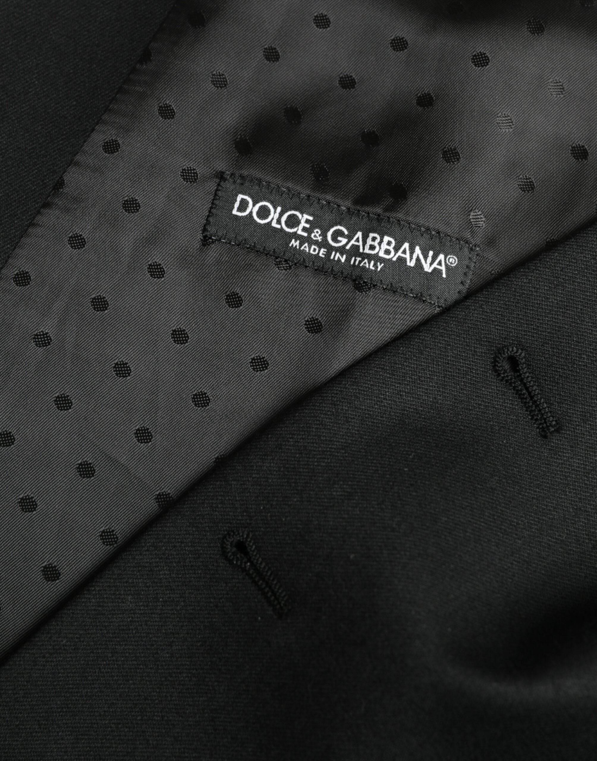 Dolce & Gabbana Black Silk Waistcoat Dress Formal Vest - Hilstor