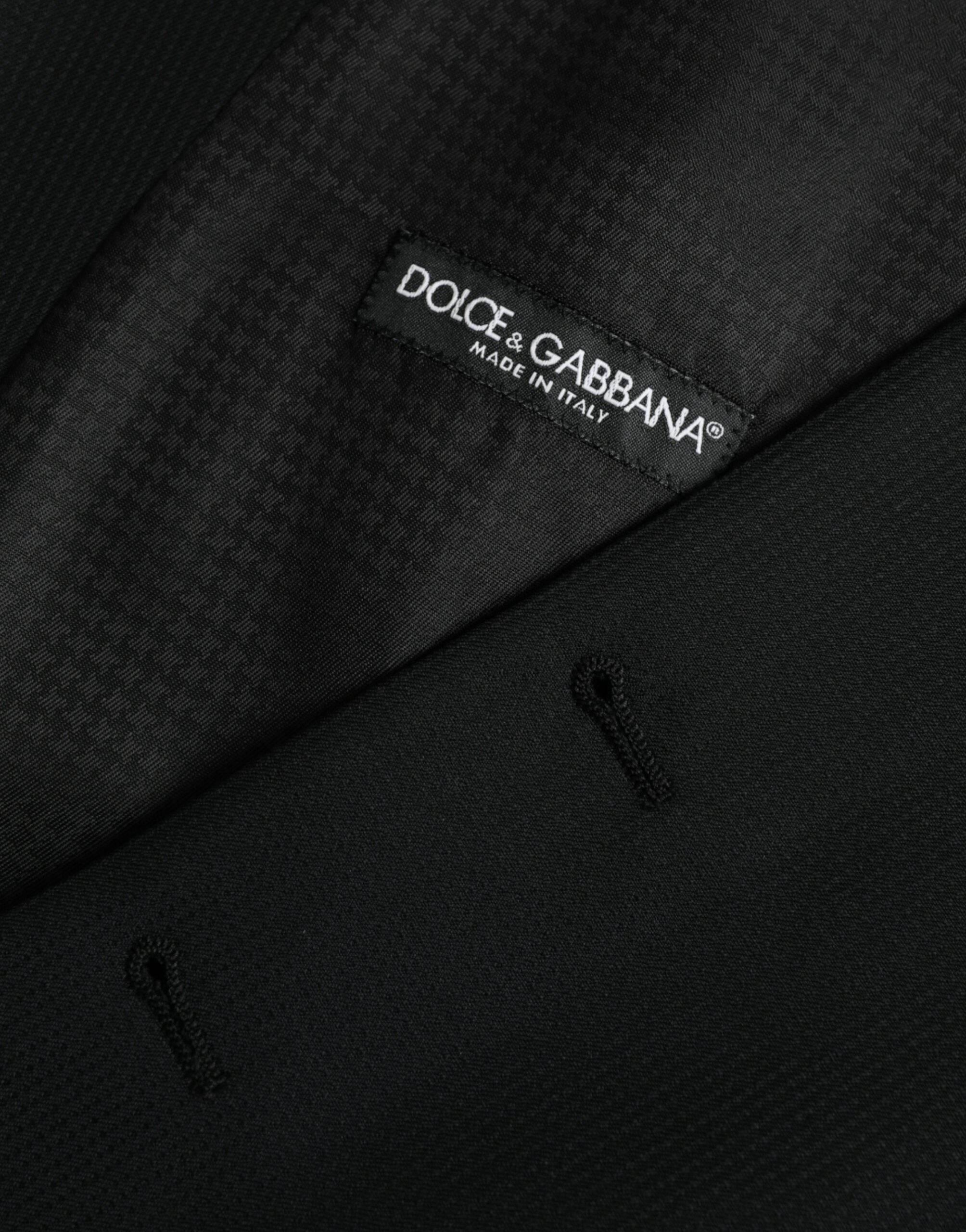 Dolce & Gabbana Black Wool Waistcoat Dress Formal Vest - Hilstor