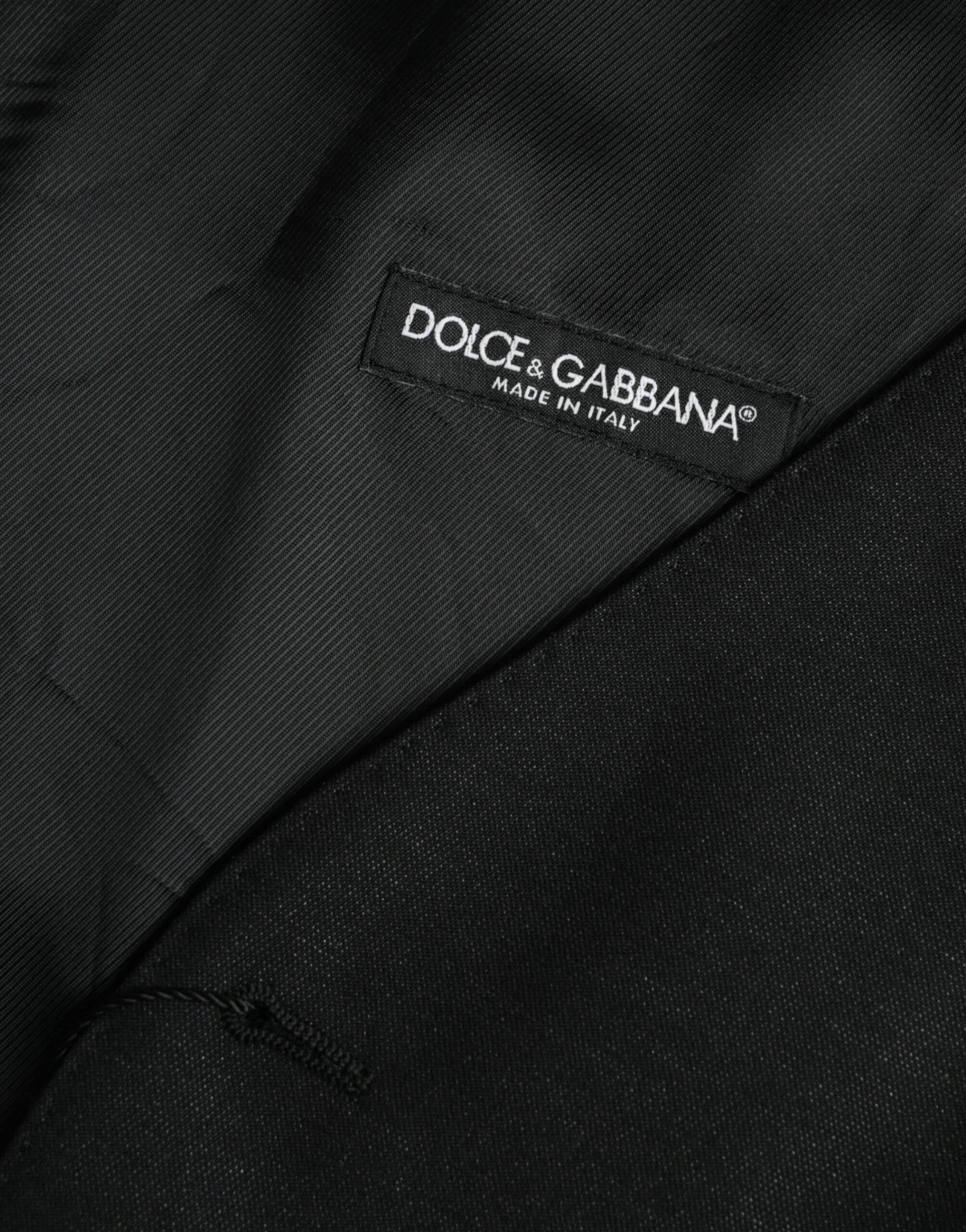 Dolce & Gabbana Black Wool Waistcoat Dress Formal Vest - Hilstor