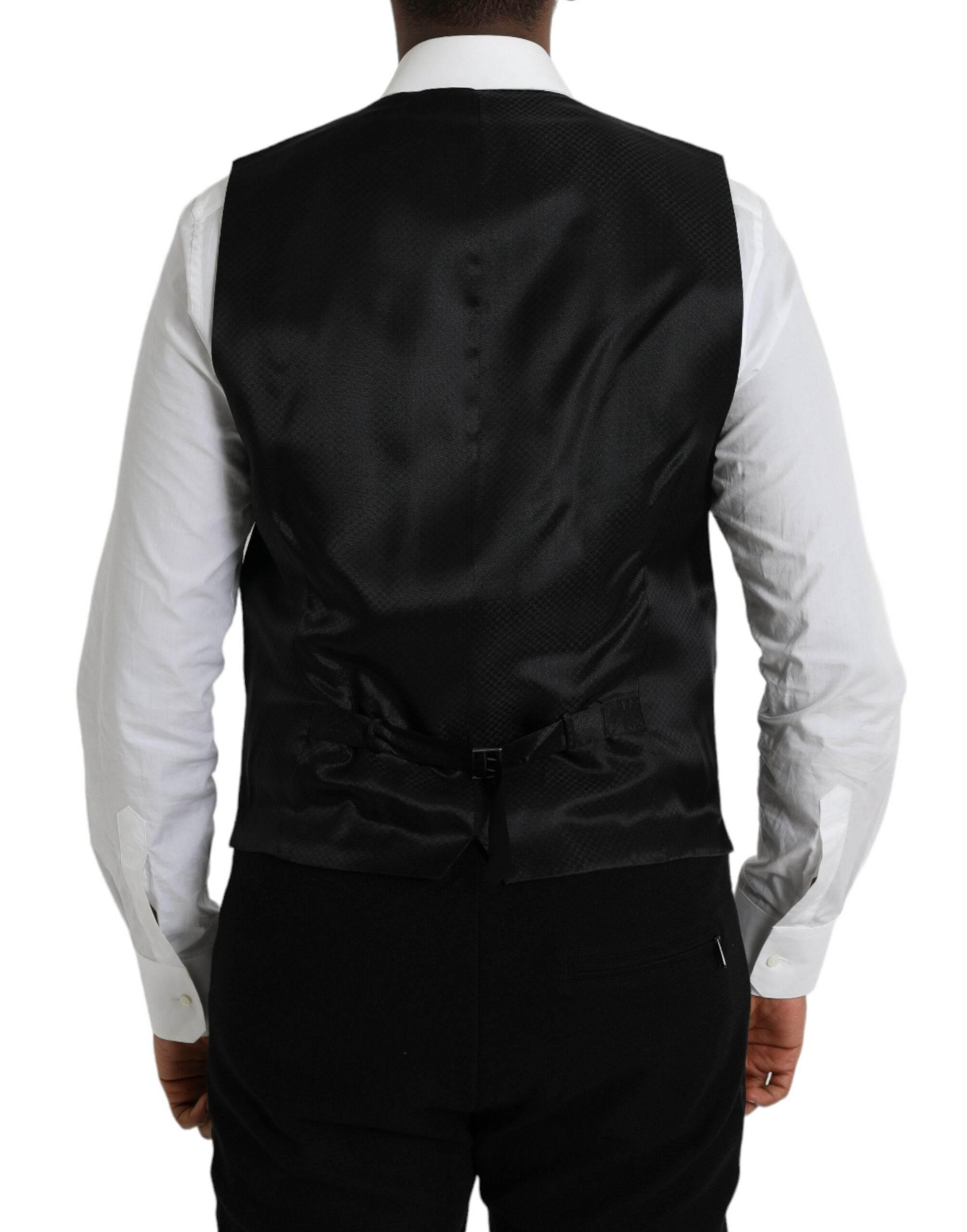Dolce & Gabbana Brown Wool Waistcoat Dress Formal Vest - Hilstor