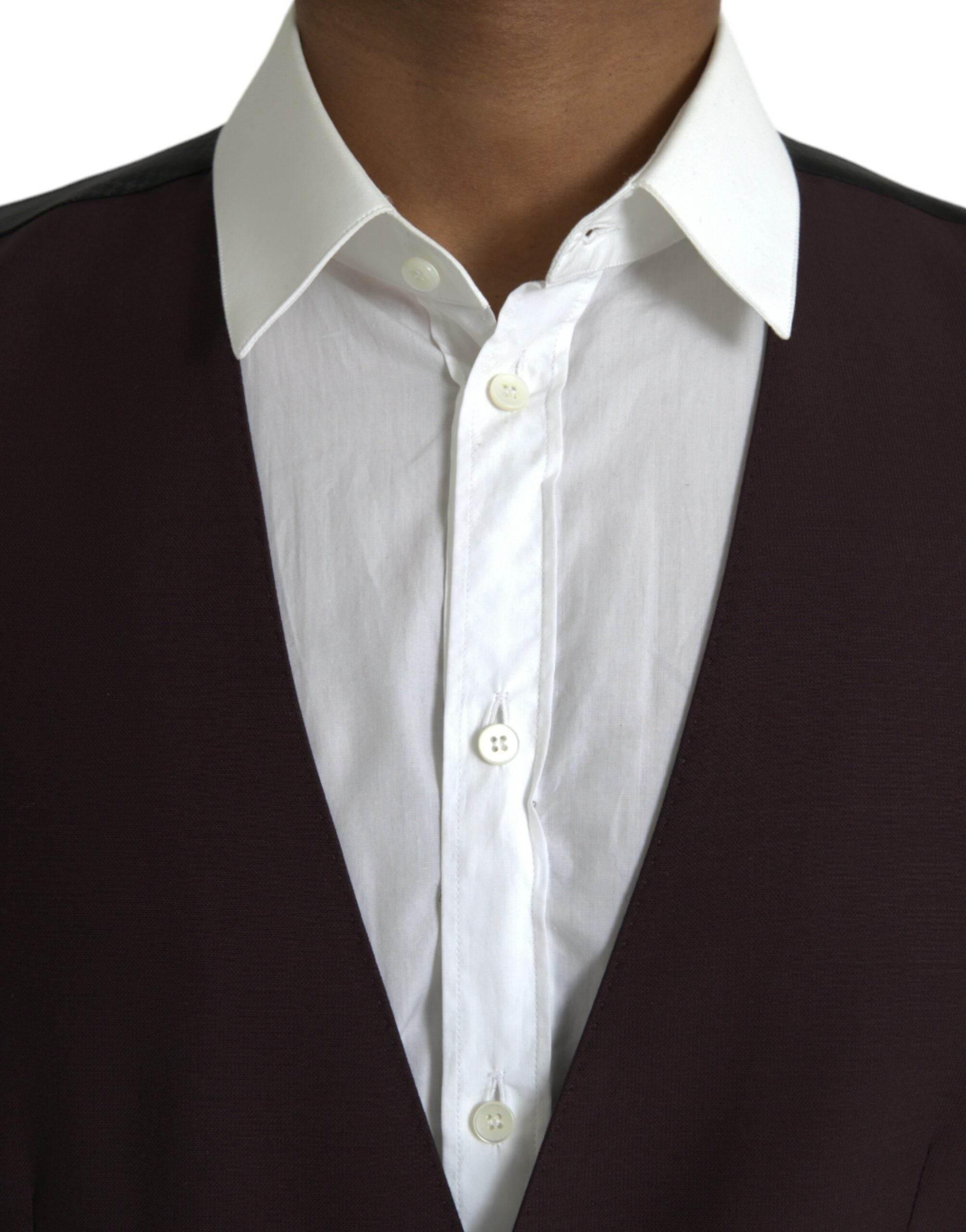 Dolce & Gabbana Brown Wool Waistcoat Dress Formal Vest - Hilstor