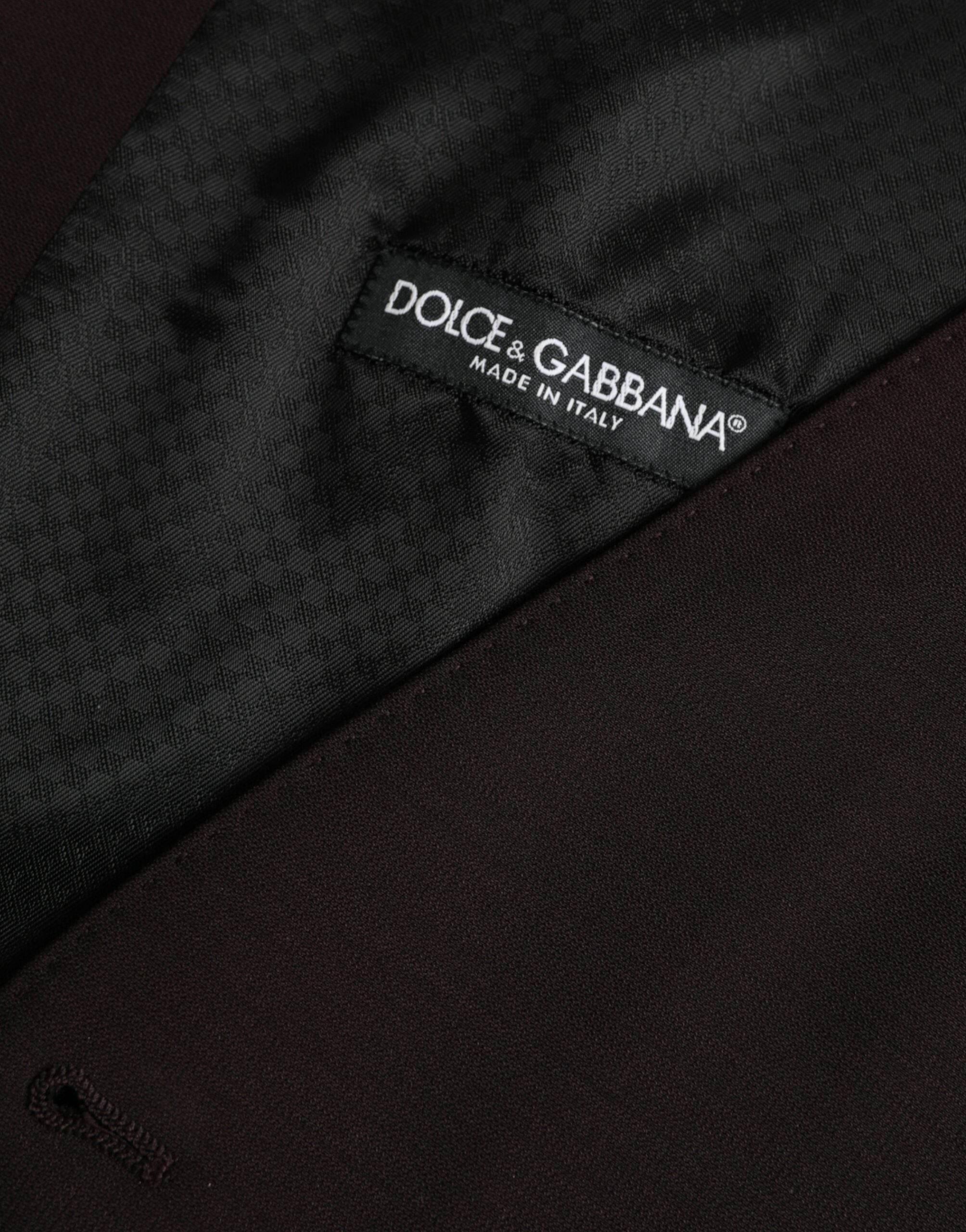 Dolce & Gabbana Brown Wool Waistcoat Dress Formal Vest - Hilstor