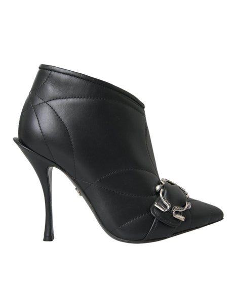 Dolce & Gabbana Black Devotion Quilted Buckled Boots Shoes - Hilstor