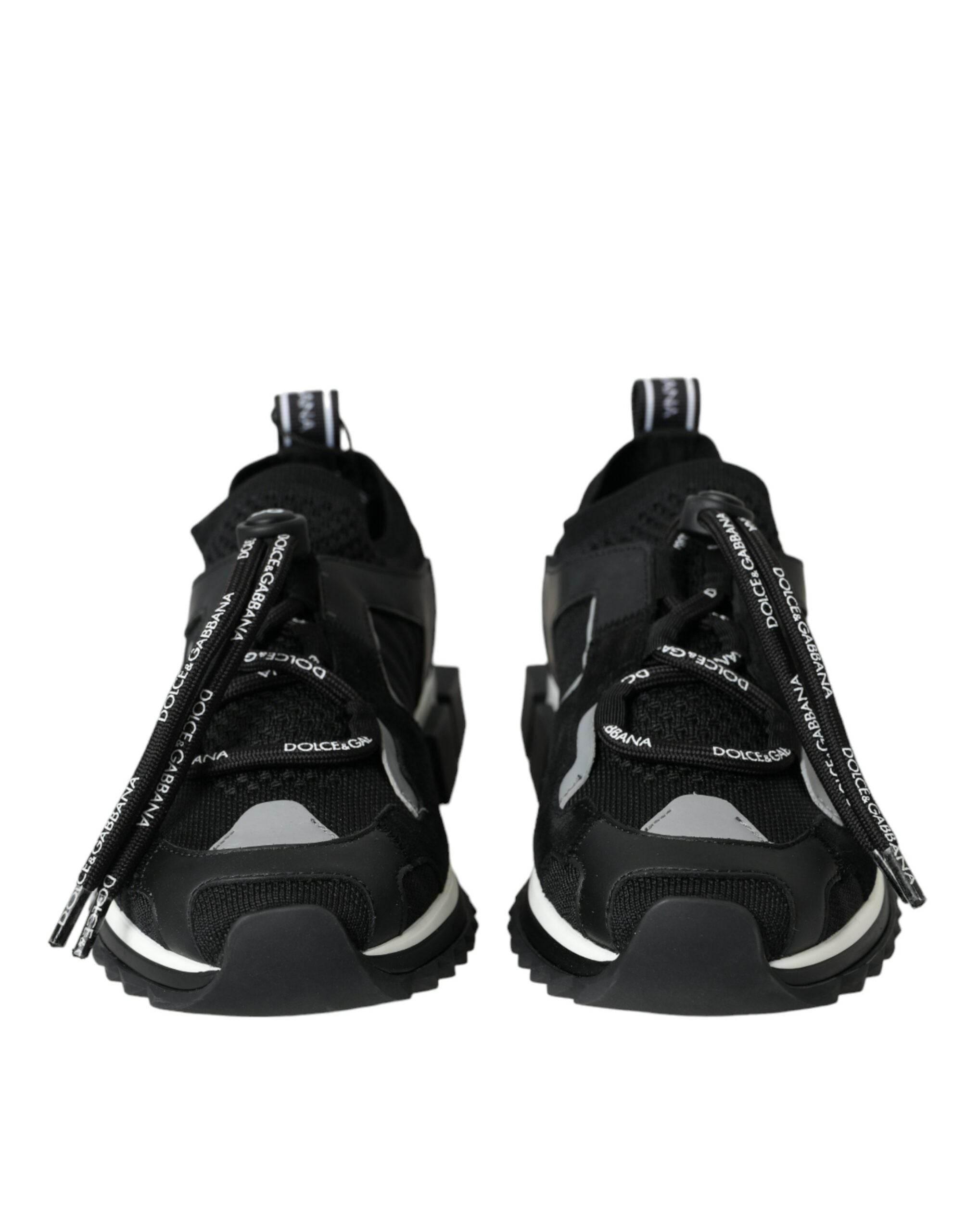 Dolce & Gabbana Black Mesh Sorrento Trekking Sneakers Shoes - Hilstor