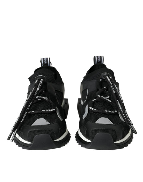 Dolce & Gabbana Black Mesh Sorrento Trekking Sneakers Shoes - Hilstor