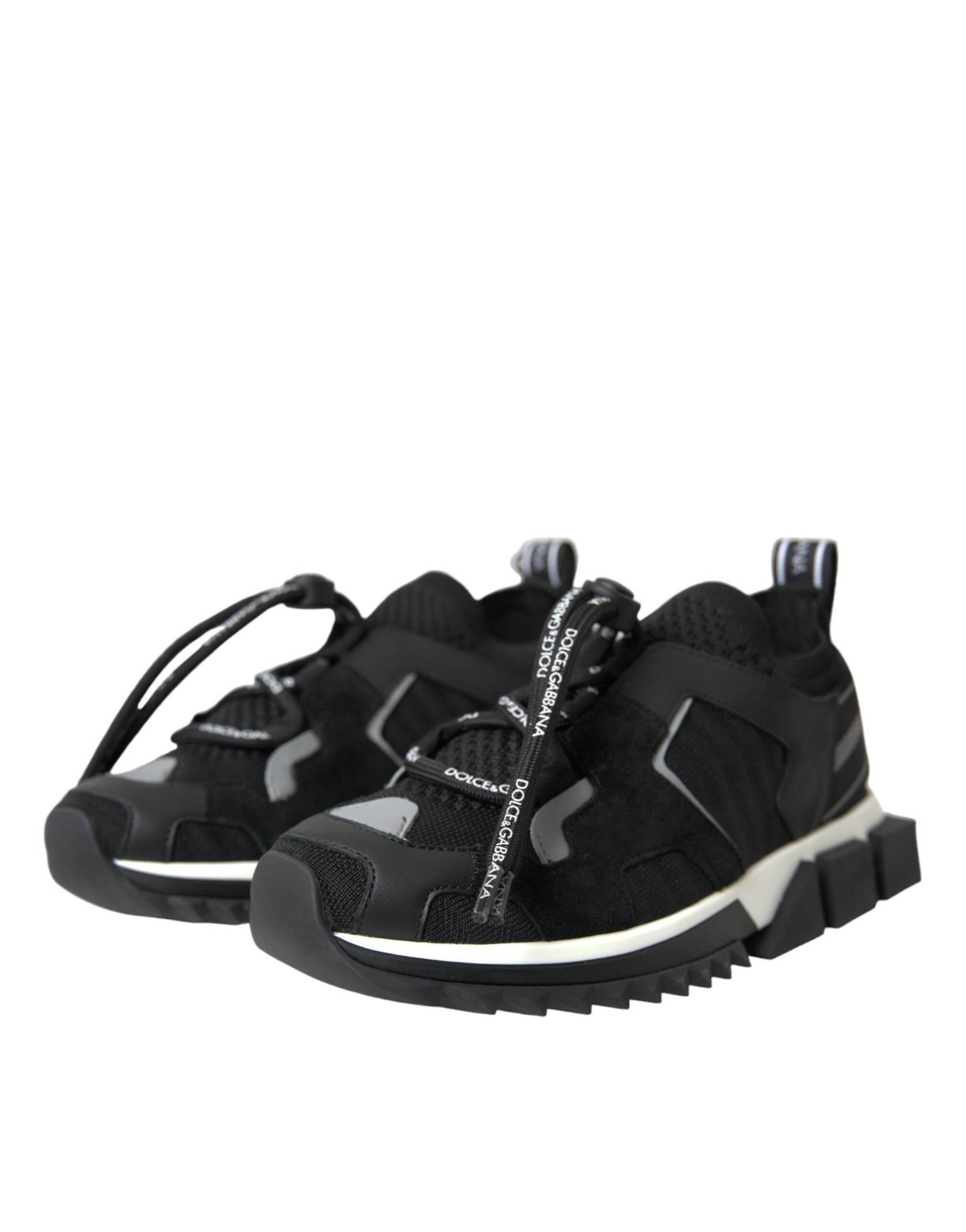 Dolce & Gabbana Black Mesh Sorrento Trekking Sneakers Shoes - Hilstor