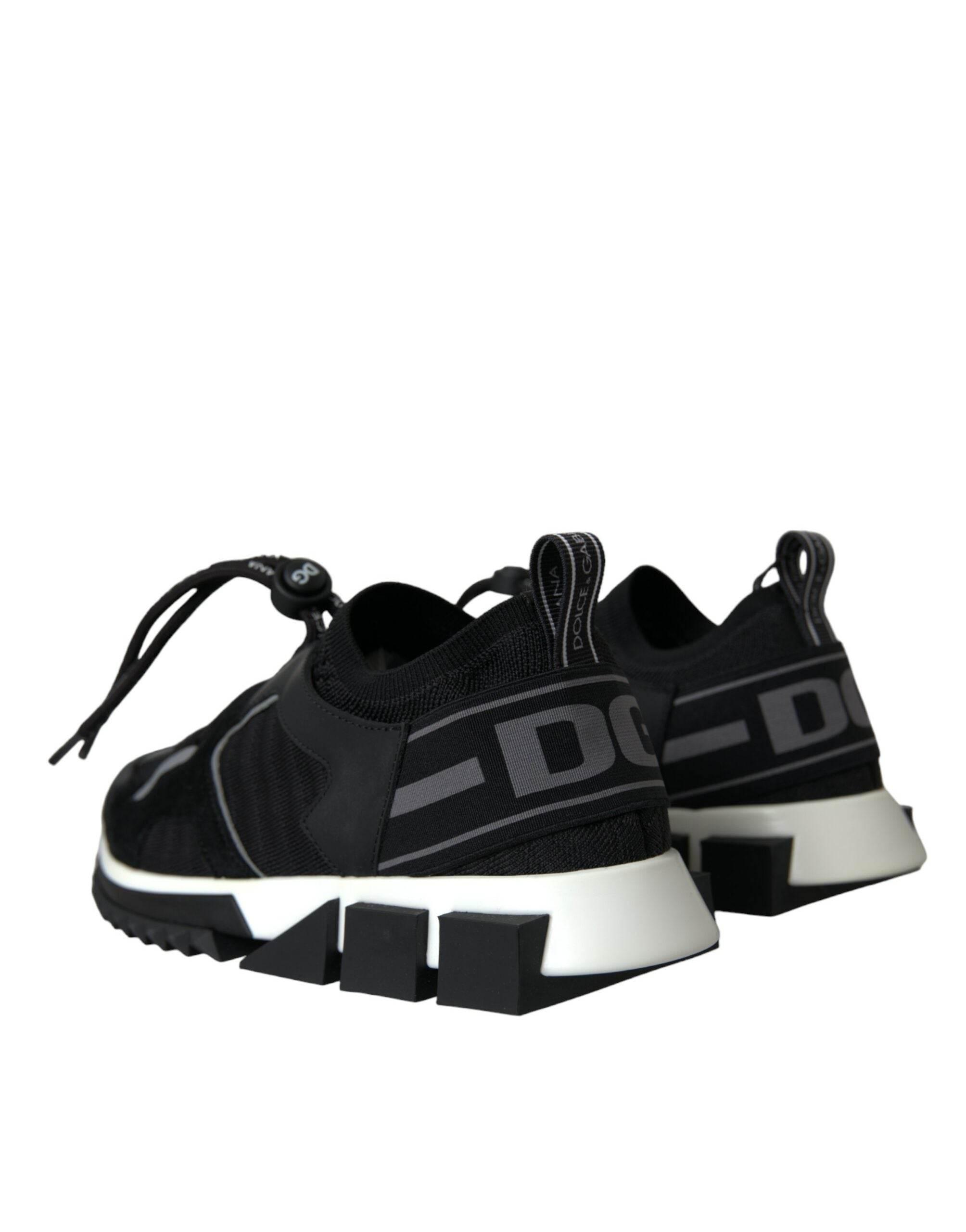 Dolce & Gabbana Black Mesh Sorrento Trekking Sneakers Shoes - Hilstor