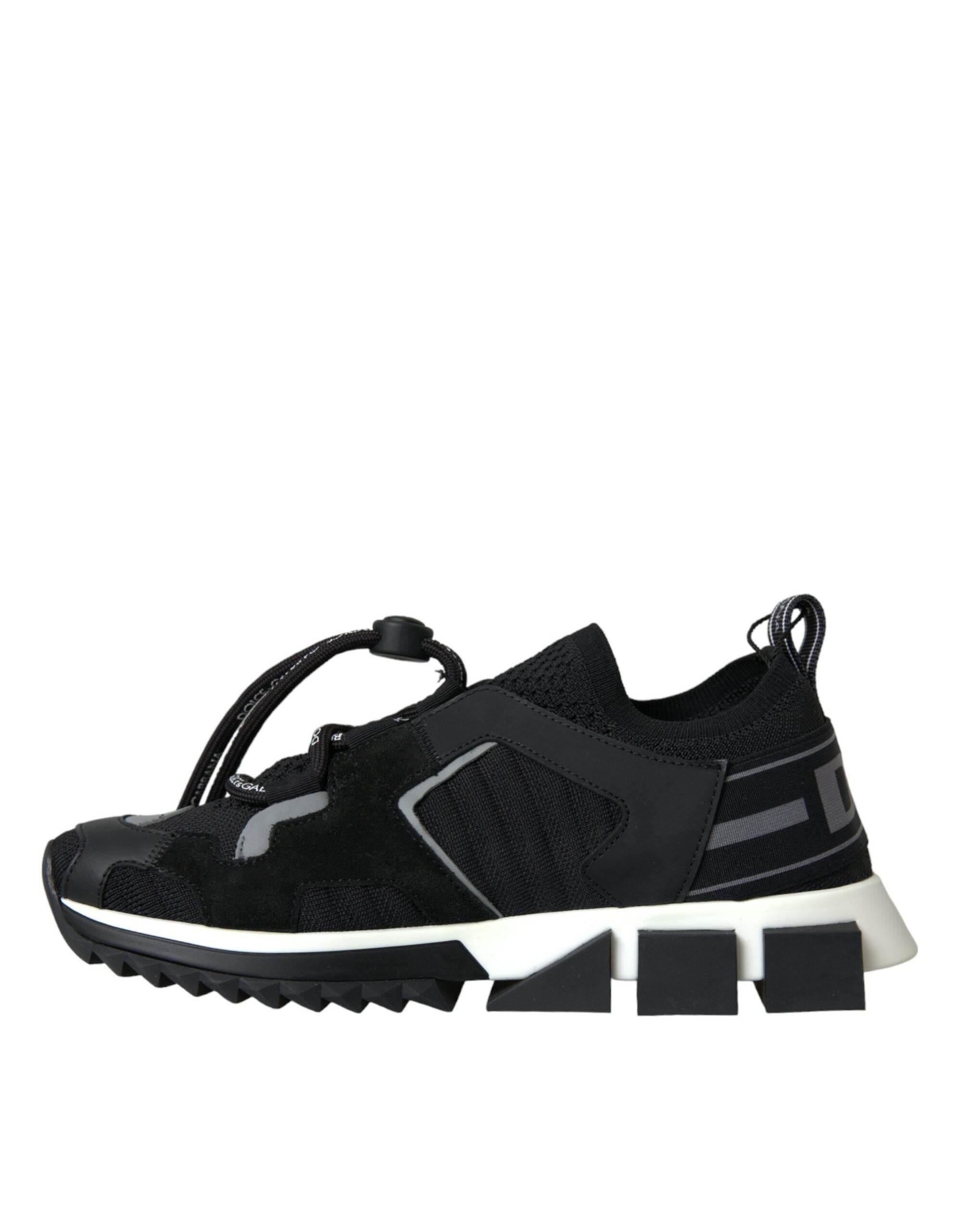 Dolce & Gabbana Black Mesh Sorrento Trekking Sneakers Shoes - Hilstor