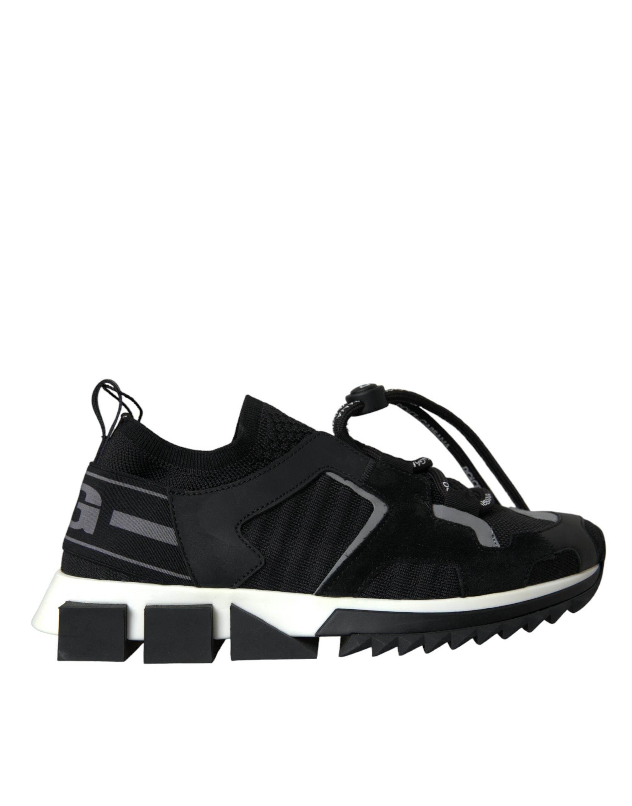 Dolce & Gabbana Black Mesh Sorrento Trekking Sneakers Shoes - Hilstor
