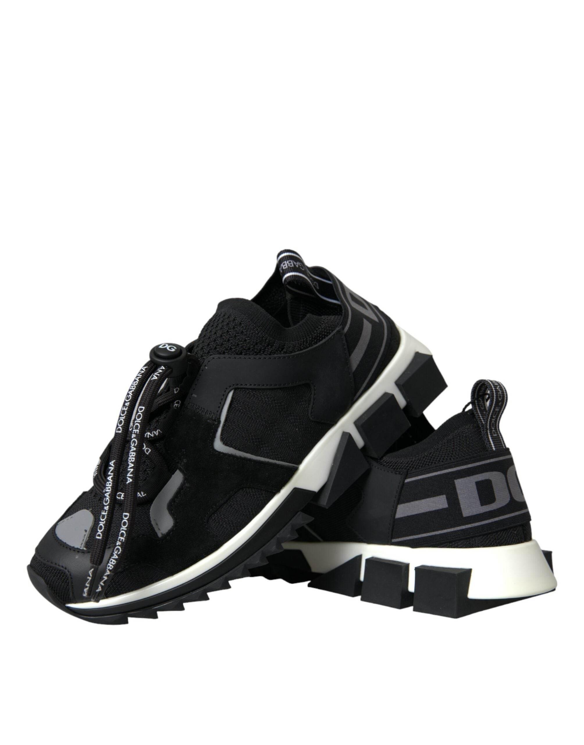 Dolce & Gabbana Black Mesh Sorrento Trekking Sneakers Shoes - Hilstor