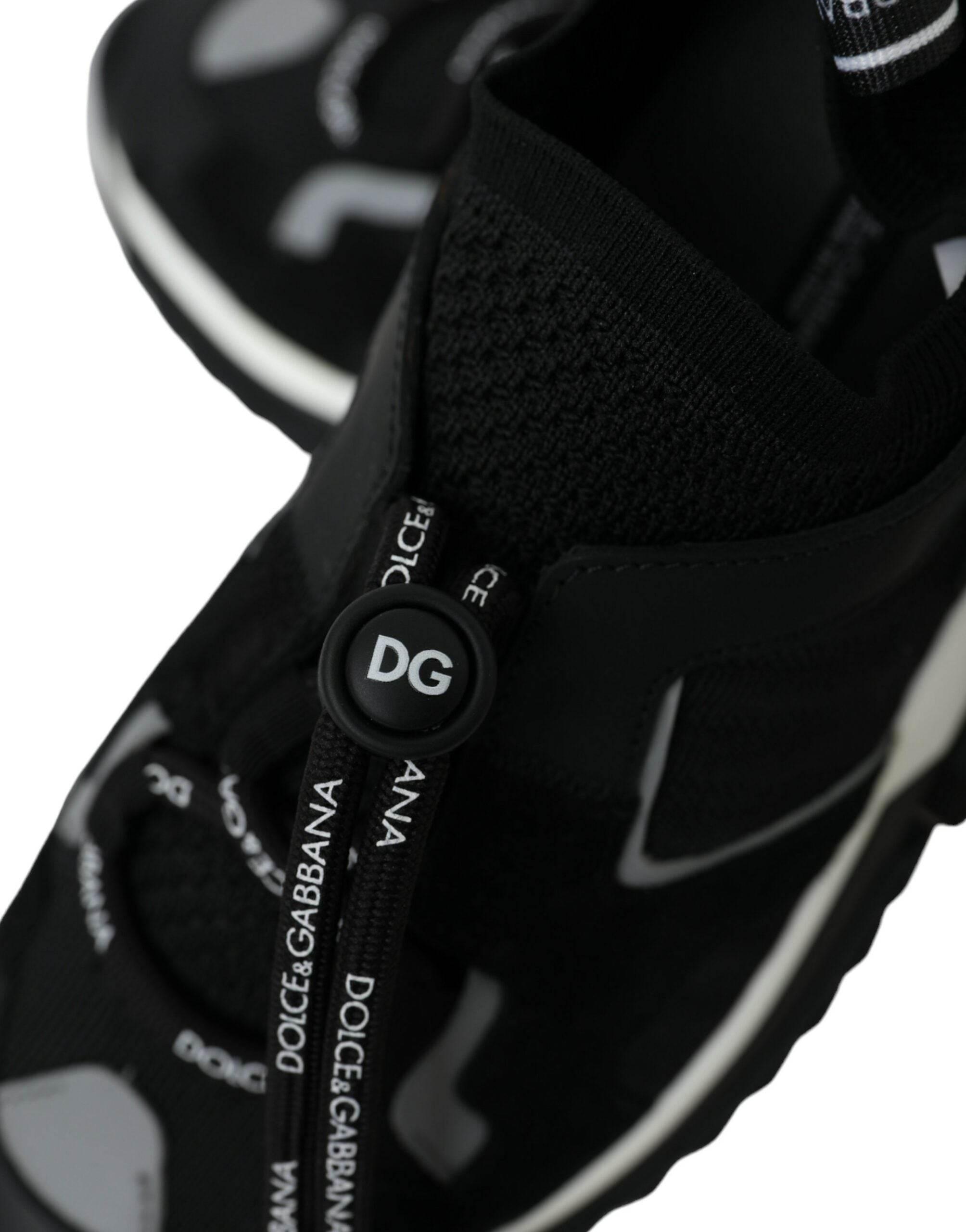 Dolce & Gabbana Black Mesh Sorrento Trekking Sneakers Shoes - Hilstor
