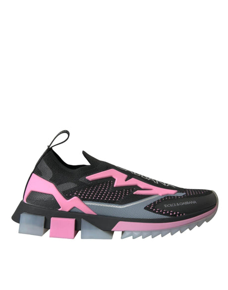 Dolce & Gabbana Black Pink Slip On Sorrento Sneakers Shoes - Hilstor