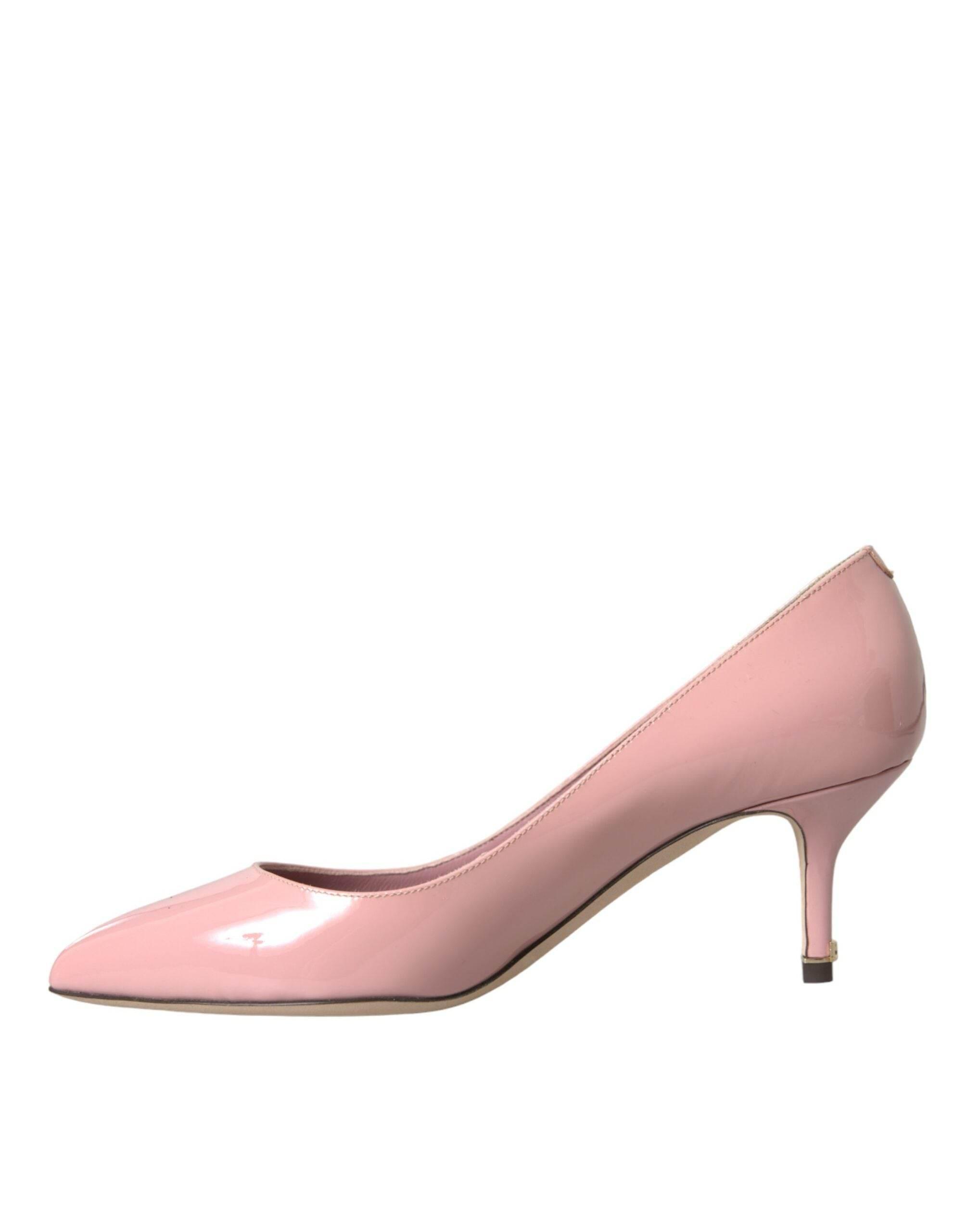 Dolce & Gabbana Light Pink Patent Leather Heels Pumps Shoes - Hilstor