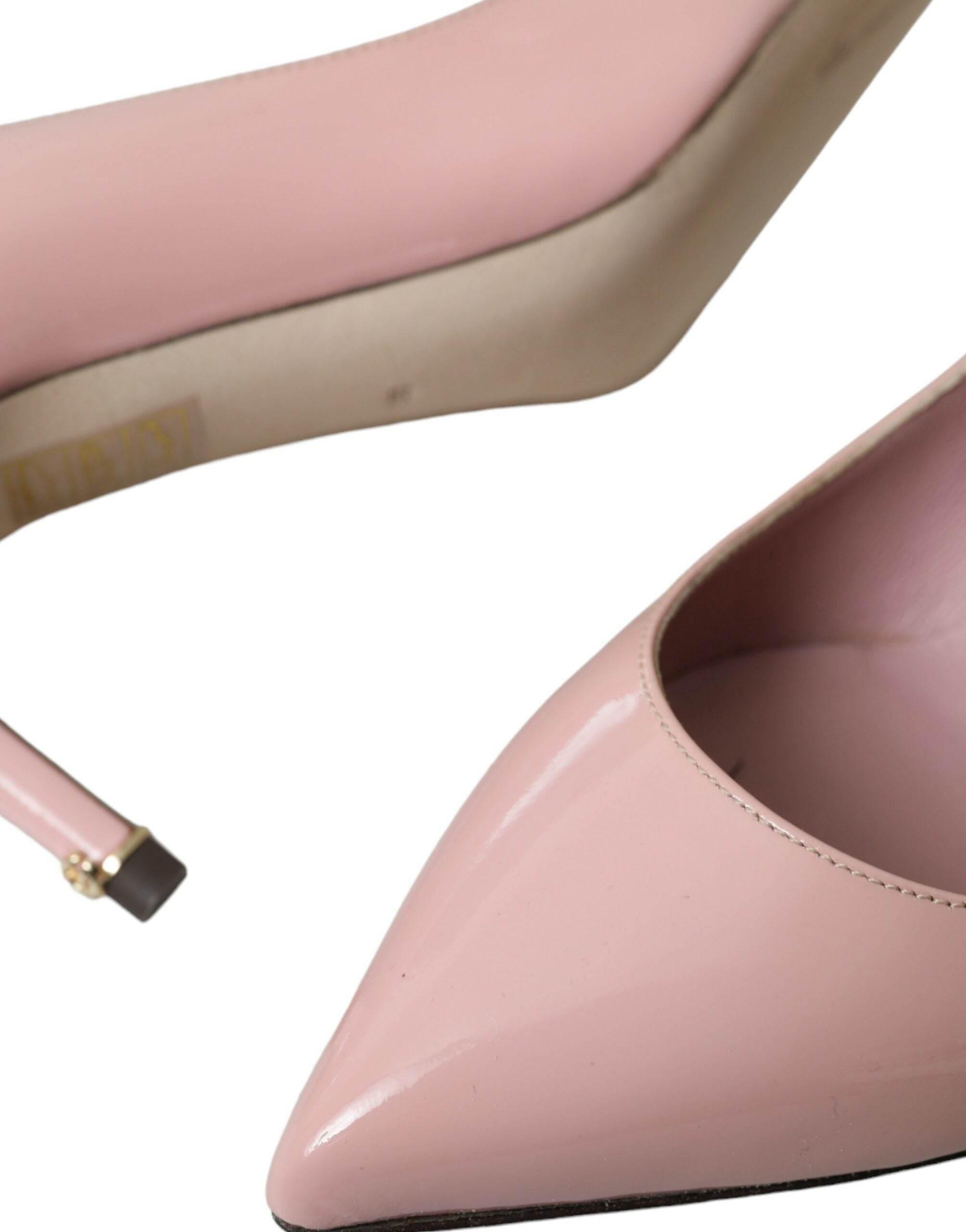 Dolce & Gabbana Light Pink Patent Leather Heels Pumps Shoes - Hilstor