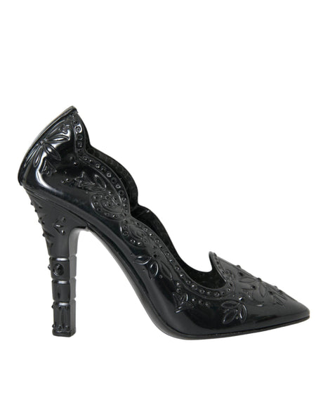 Dolce & Gabbana Black Crystal CINDERELLA Heels Pumps Shoes - Hilstor