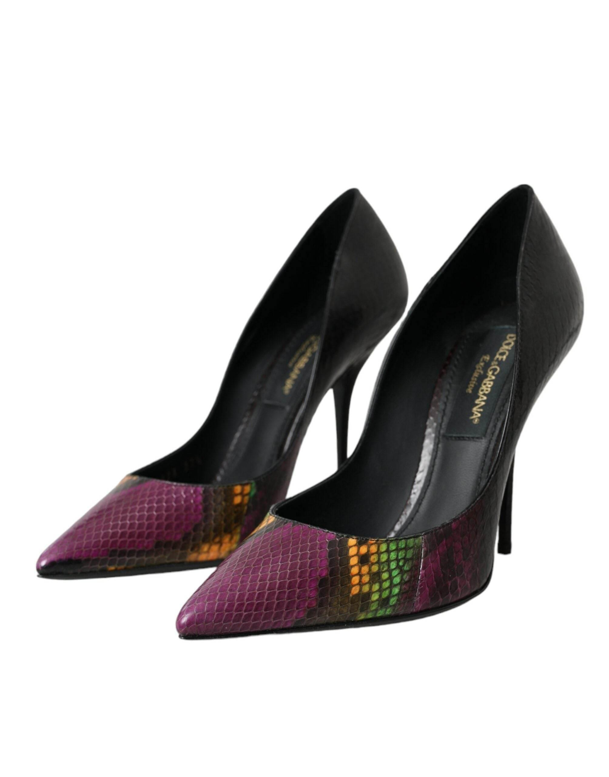 Dolce & Gabbana Multicolor Exotic Leather Heels Pumps Shoes - Hilstor