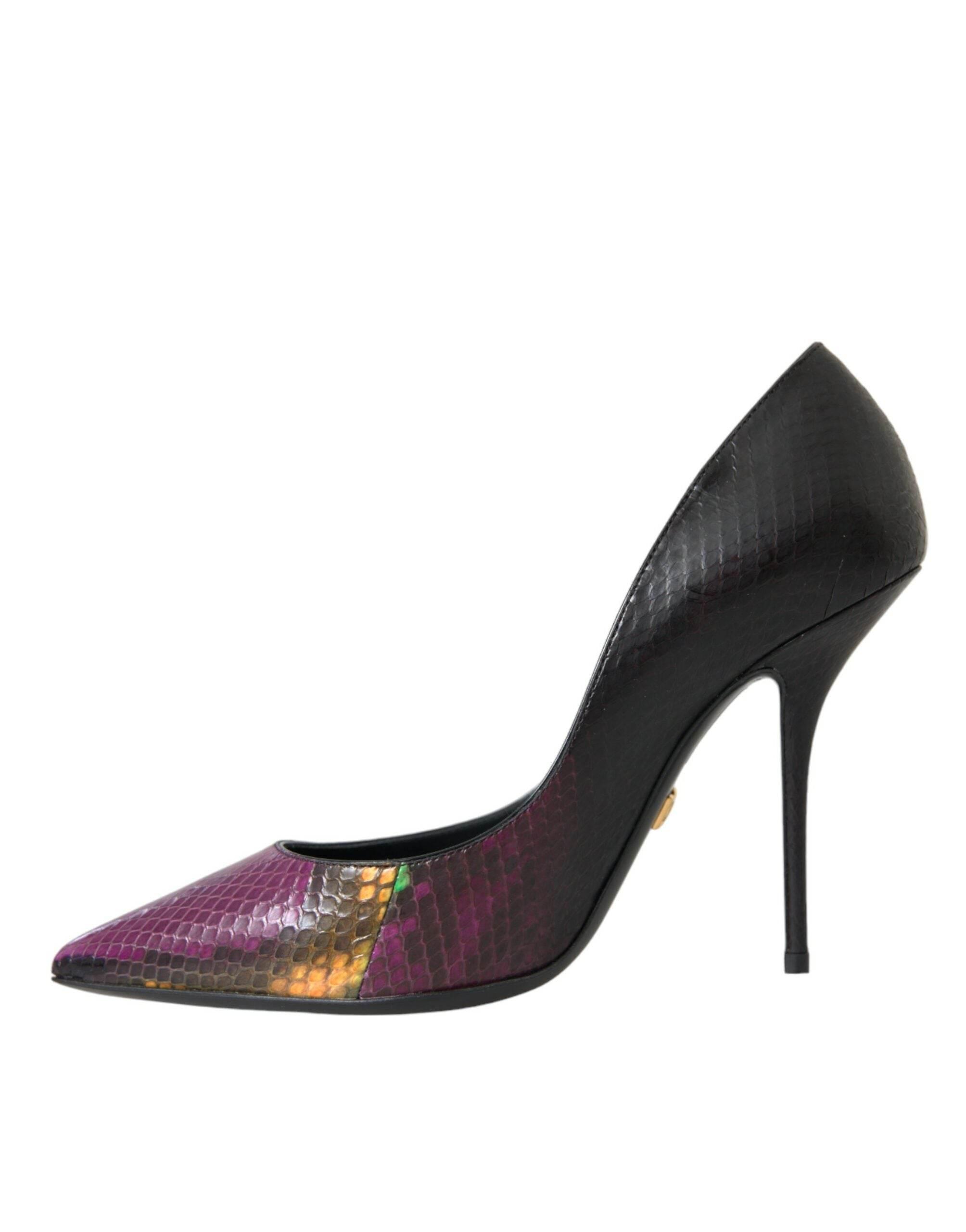 Dolce & Gabbana Multicolor Exotic Leather Heels Pumps Shoes - Hilstor