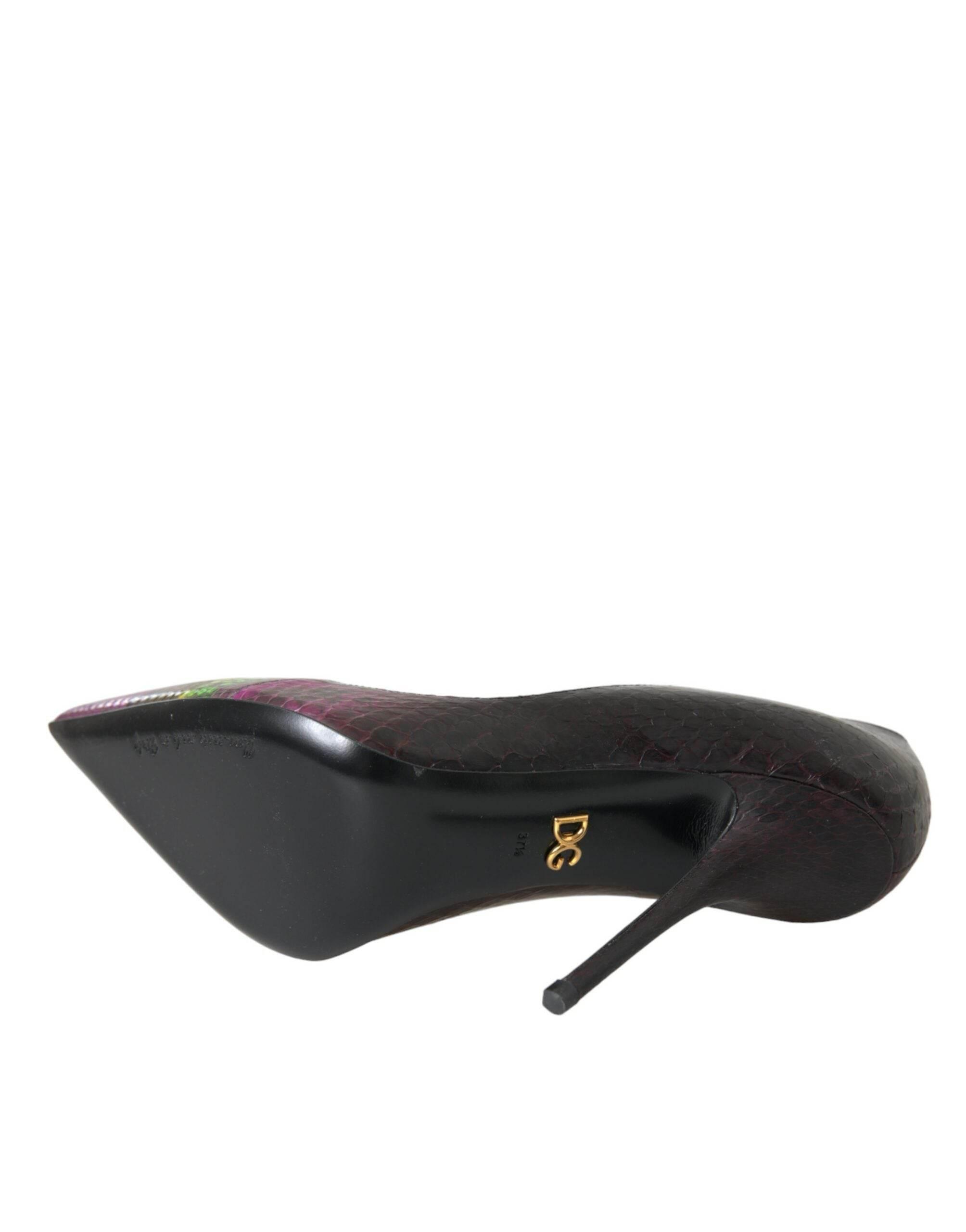 Dolce & Gabbana Multicolor Exotic Leather Heels Pumps Shoes - Hilstor