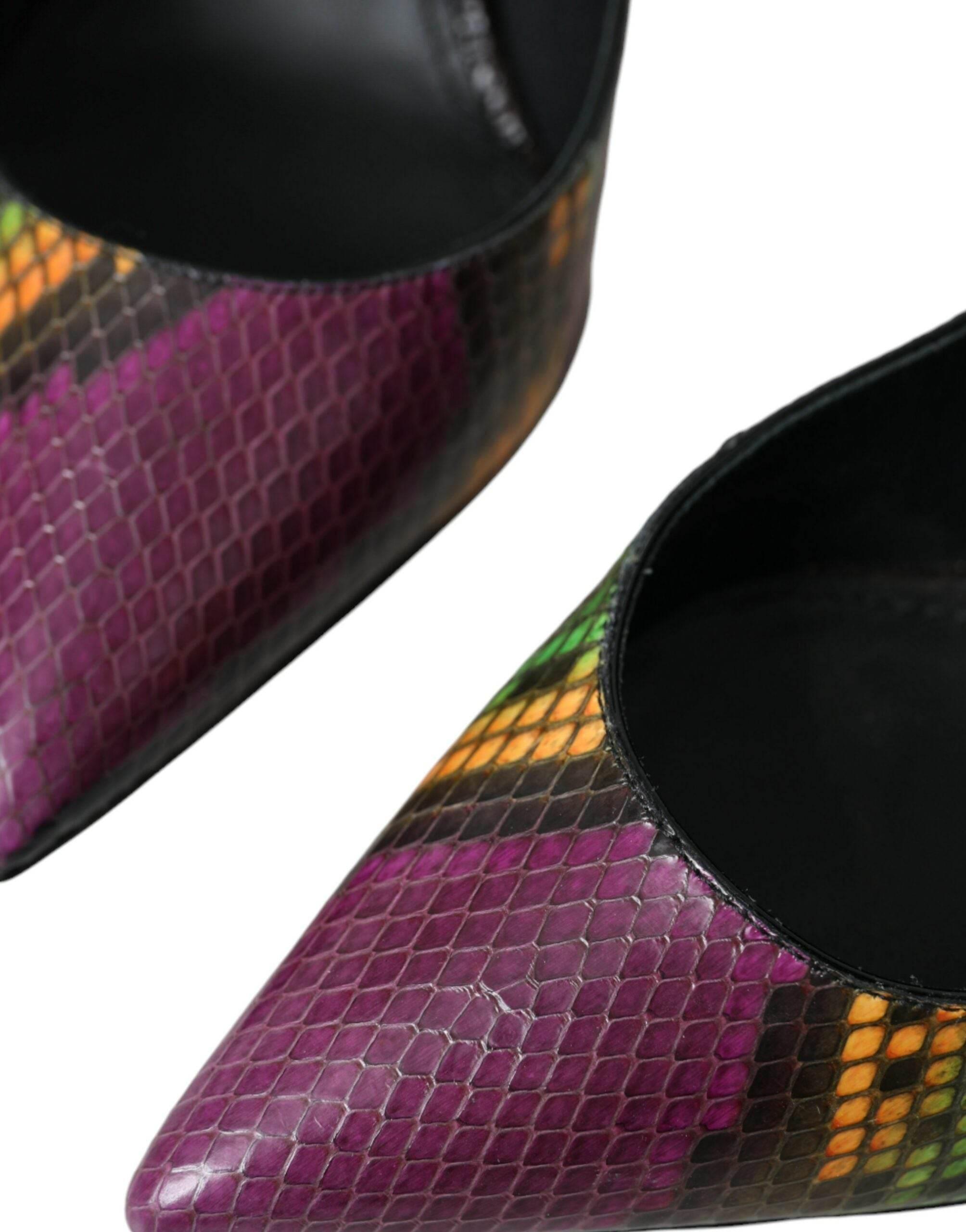 Dolce & Gabbana Multicolor Exotic Leather Heels Pumps Shoes - Hilstor