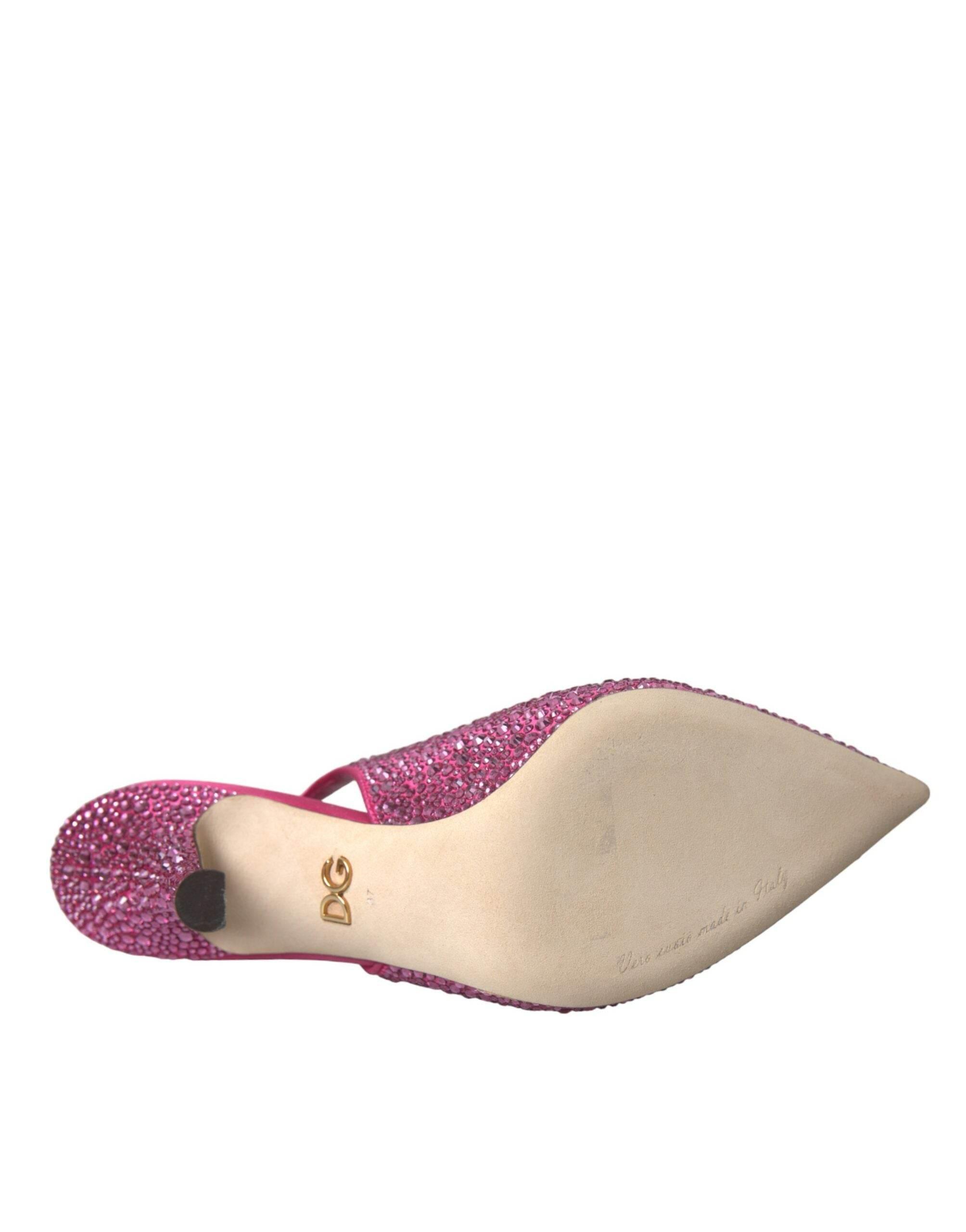 Dolce & Gabbana Pink Slingbacks Crystal Pumps Shoes - Hilstor