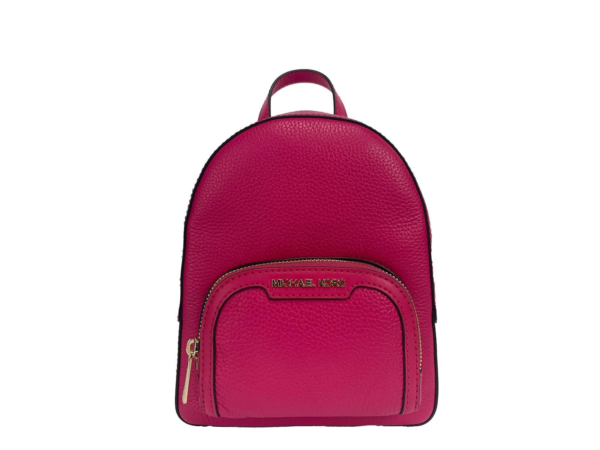 Michael Kors Jaycee Mini XS Pebbled Leather Zip Pocket Backpack Bag - Hilstor