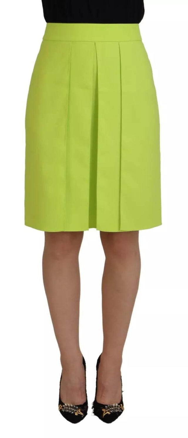 Dsquared² Green High Waist Pleated A-line Knee Length Skirt - Hilstor