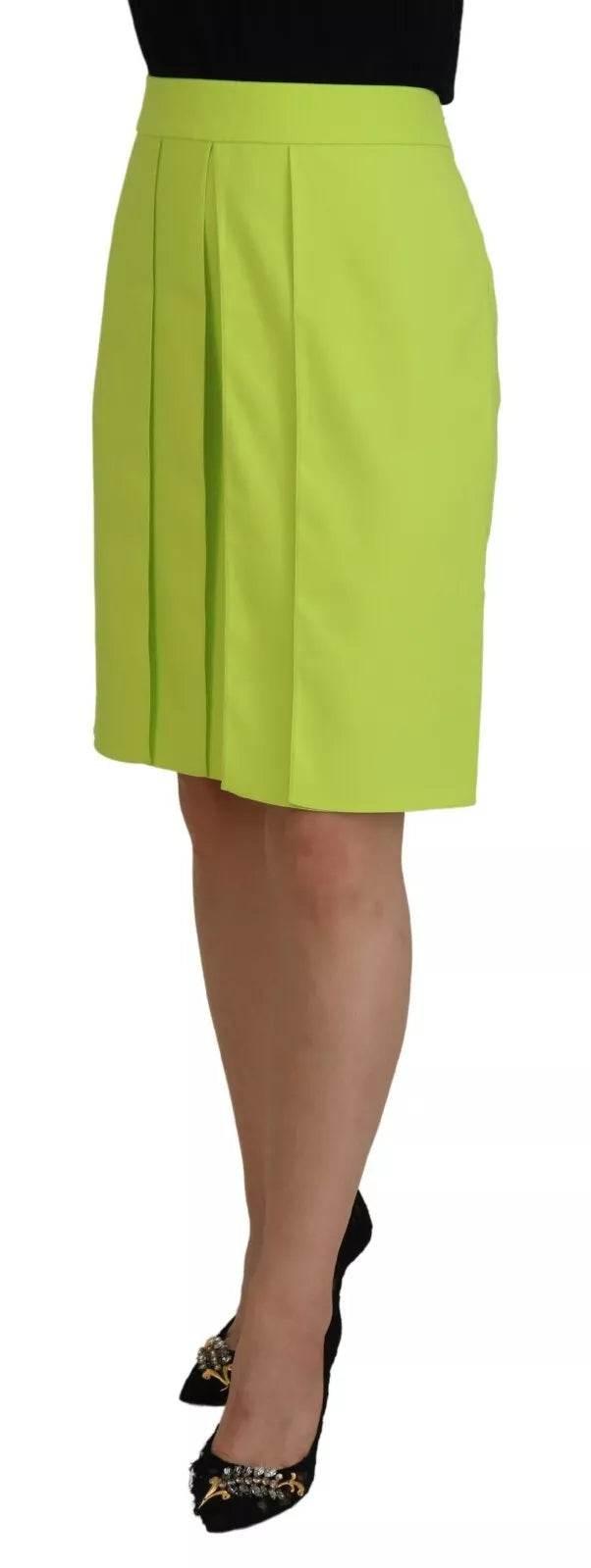 Dsquared² Green High Waist Pleated A-line Knee Length Skirt - Hilstor