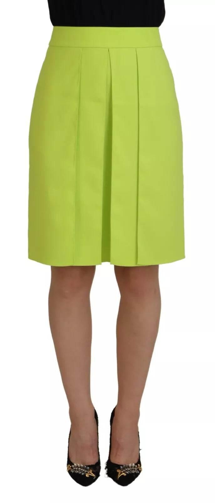 Dsquared² Green High Waist Pleated A-line Knee Length Skirt - Hilstor