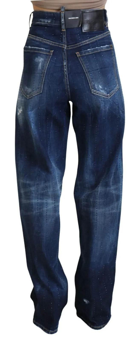 Dsquared² Blue High Waist Straight Denim Jeans San Diego - Hilstor