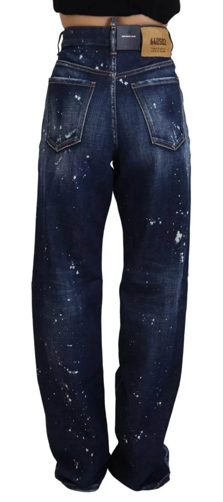 Dsquared² Blue High Waist Tattered Denim Jeans San Diego - Hilstor
