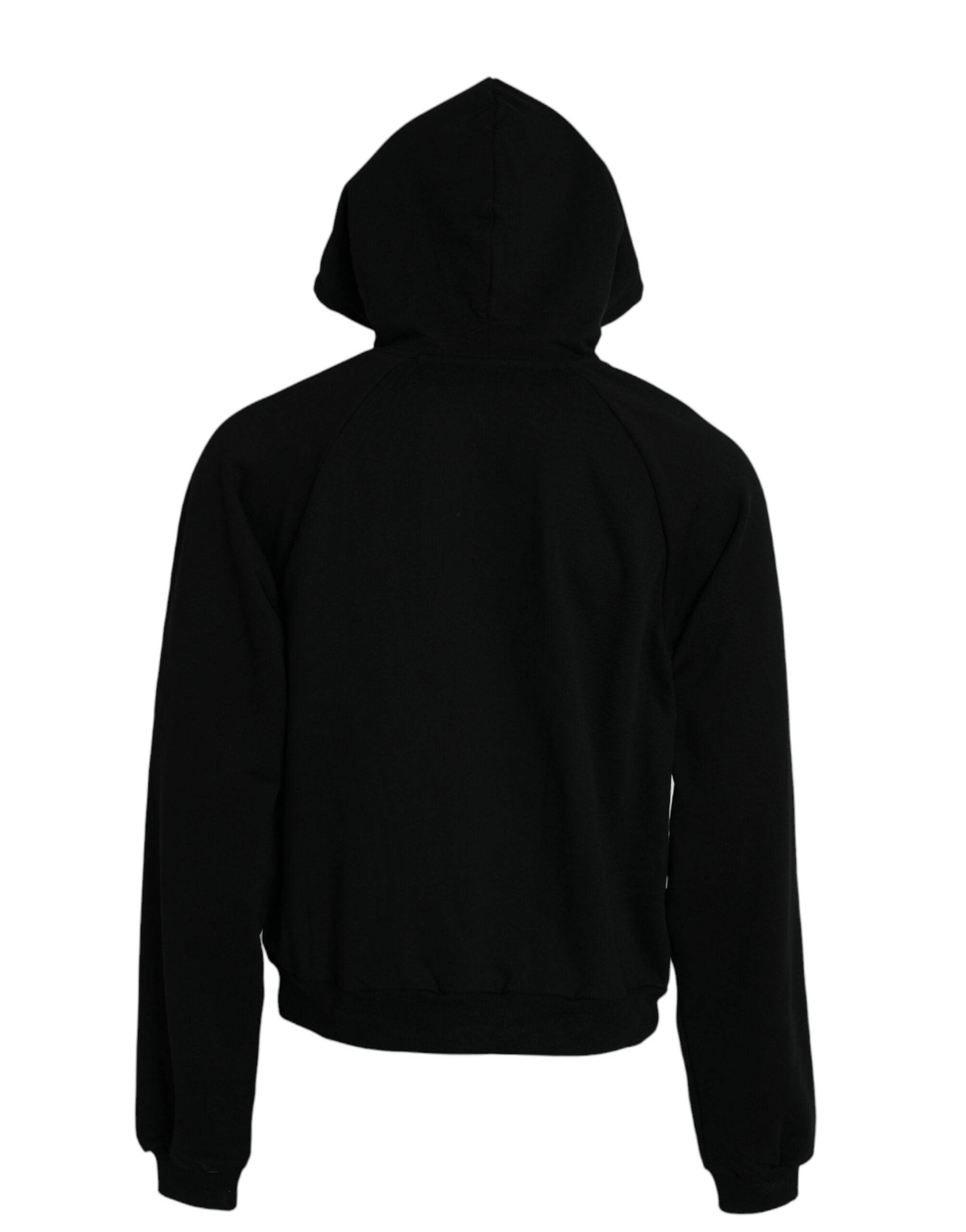 Balenciaga Black Cotton Logo Hooded Pullover Sweatshirt Sweater - Hilstor