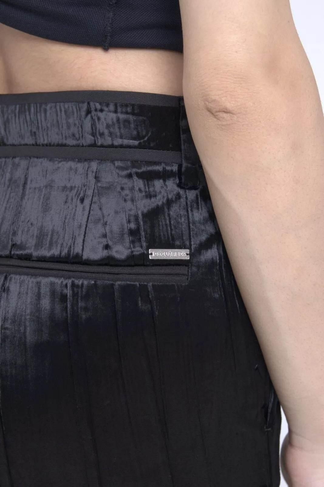 Dsquared² Black Viscose Super Flare High Waist Pants - Hilstor