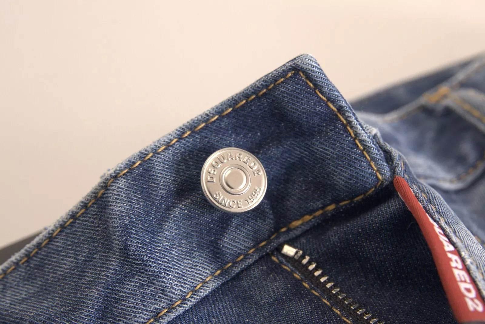 Dsquared² Blue Mid Waist Cropped Twiggy Denim Jeans - Hilstor
