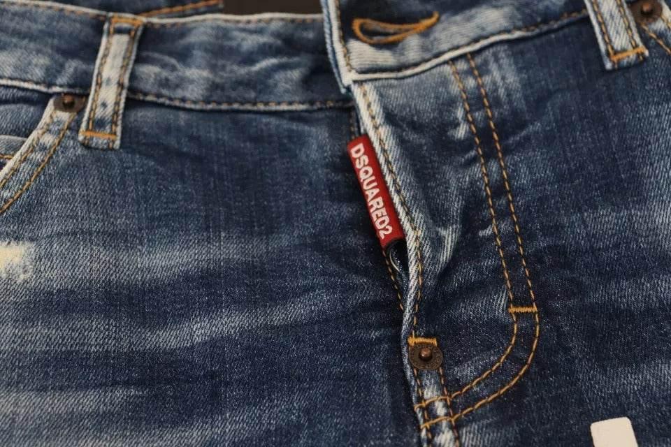 Dsquared² Blue Icon Low Waist Cropped Cool Girl Denim Jeans - Hilstor