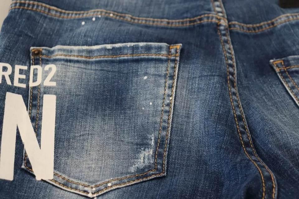 Dsquared² Blue Icon Low Waist Cropped Cool Girl Denim Jeans - Hilstor