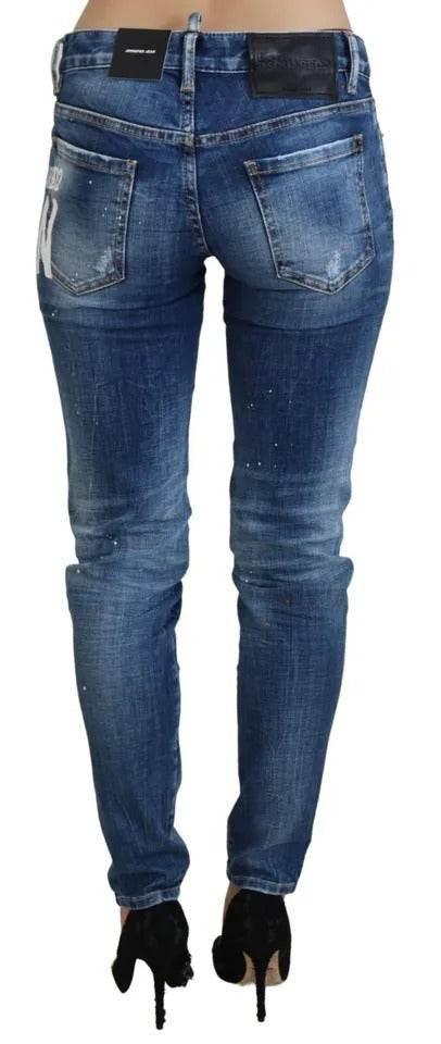 Dsquared² Blue Icon Low Waist Skinny Jennifer Denim Jeans - Hilstor