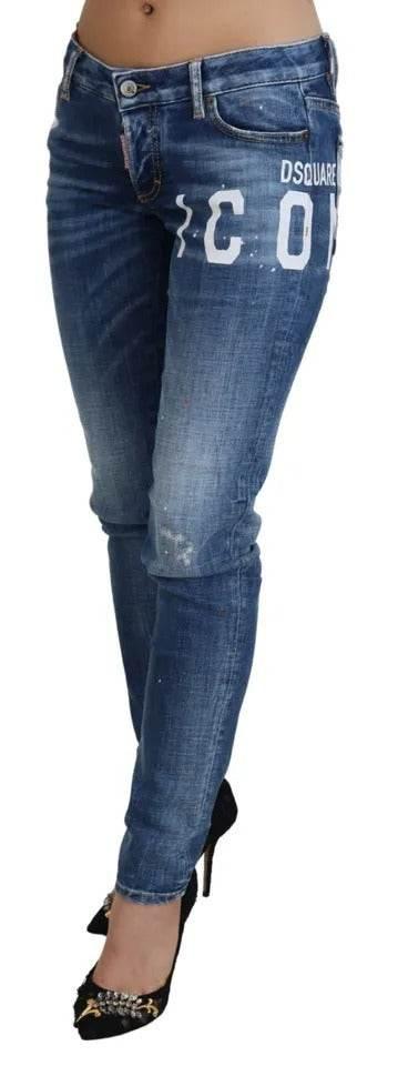 Dsquared² Blue Icon Low Waist Skinny Jennifer Denim Jeans - Hilstor