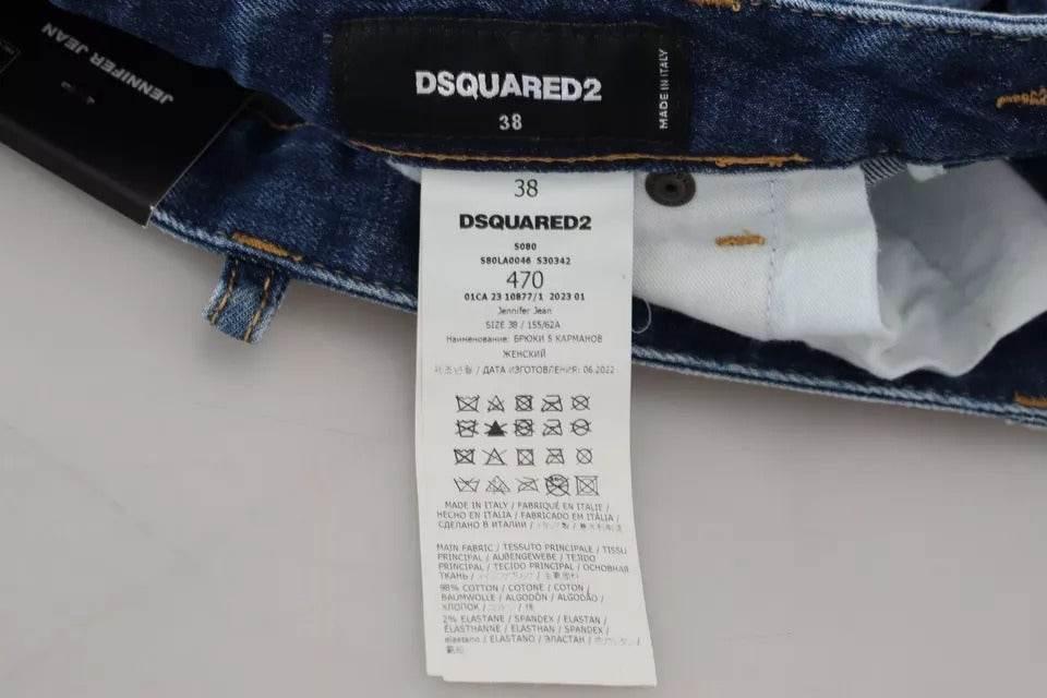 Dsquared² Blue Icon Low Waist Skinny Jennifer Denim Jeans - Hilstor