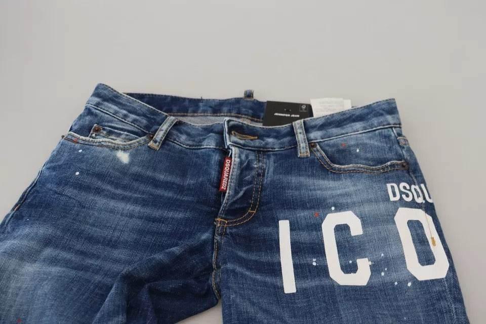 Dsquared² Blue Icon Low Waist Skinny Jennifer Denim Jeans - Hilstor