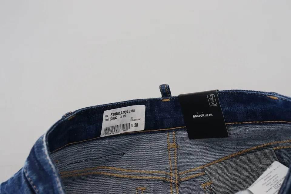 Dsquared² Blue Icon High Waist Denim Mini Boston Jean Skirt - Hilstor